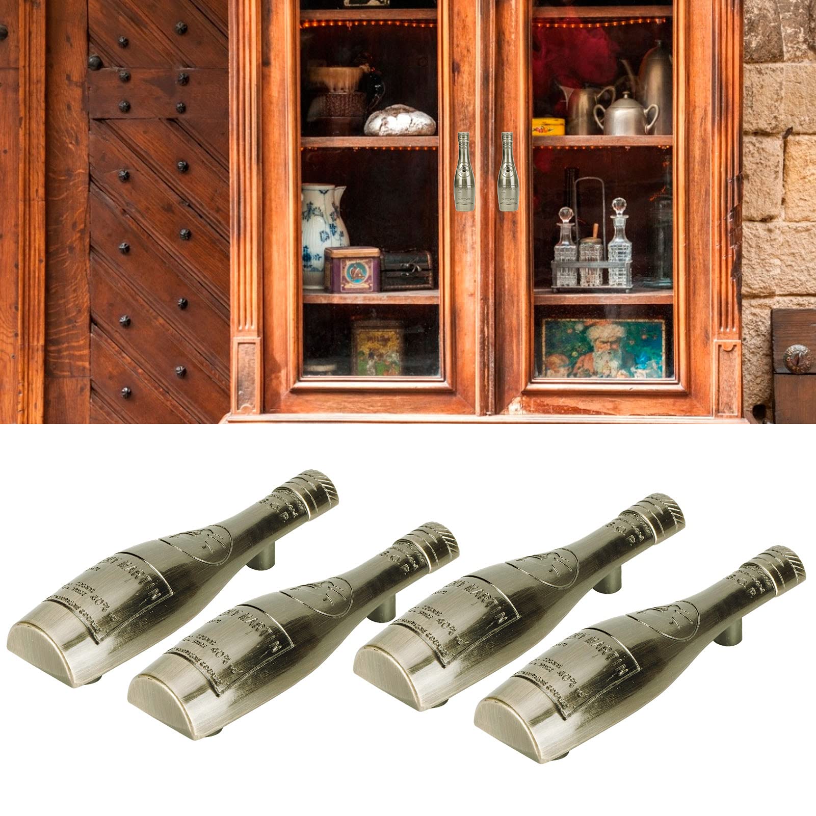 Ancien Porte-bouteilles En Zinc Avec Poignée En Bois - Déco Vintage Industriel