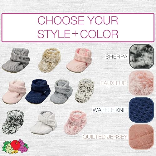 Miniatura 4 de Fruit of the Loom Cozy Thermal Wrap Booties with Non-slip Grips for Baby Girls, Boys, Unisex -