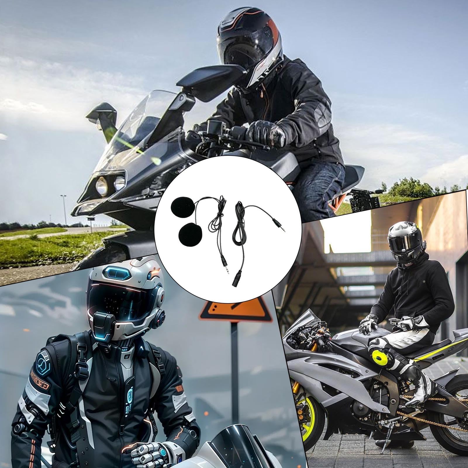 Genérico Altoparlanti per casco da motocicletta: microfono per casco senza fili, audio ad alta fedeltà | Dispositivo di comunicazione di cancellazione del rumore per moto da neve, moto sport