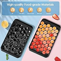 Vista 3 de WIBIMEN Bandeja para cubitos de hielo con tapa y contenedor, bandejas de hielo redondas para congelador con tapa, bandejas para cubitos de hielo