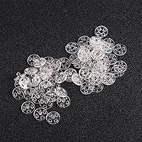 Vista 3 de Botones de cierre a presión de plástico transparente invisible para coser en cierres a presión, botones de presión para baberos, pañales