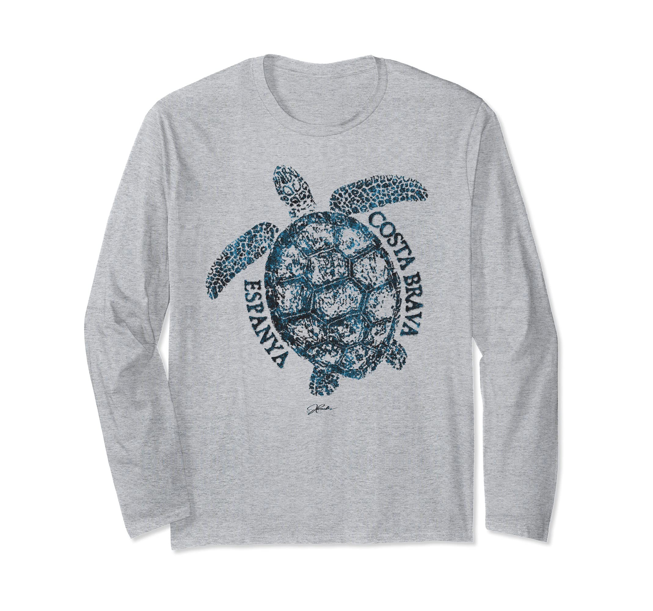 JCombs: Costa Brava, Catalonia, Spain, Sea Turtle Long Sleeve T-Shirt, Grey