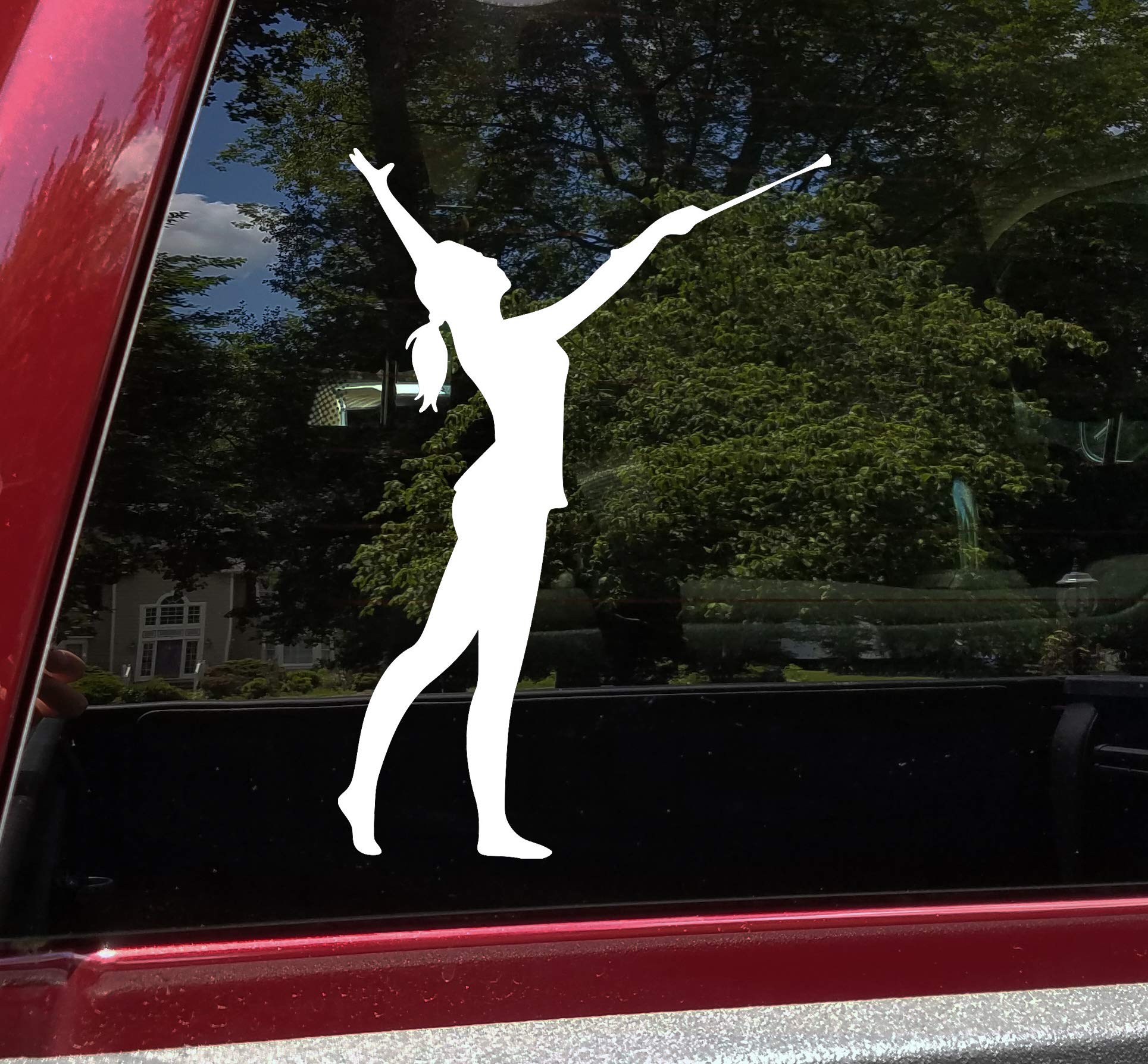 Sky Blue - 2-Pack Baton Twirler Vinyl Decal - Twirling Marching Band - Die Cut Sticker - Each 1.75w x 2.5h inches