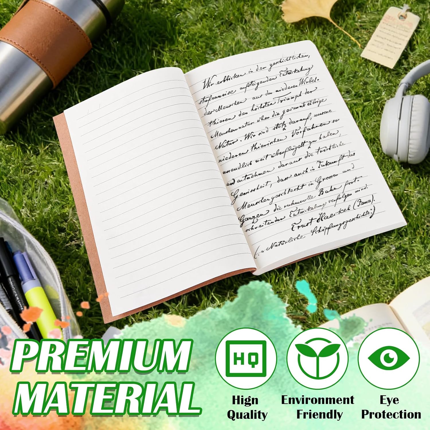10 Pack A5 Journal Refill 5.5 x 8.2'', A5 Notebook Inserts, Refillable Notebook Inserts, Journal Inserts for Office School Writing Supplies, 128 Sheets / 256 Pages (Ruled Lined)