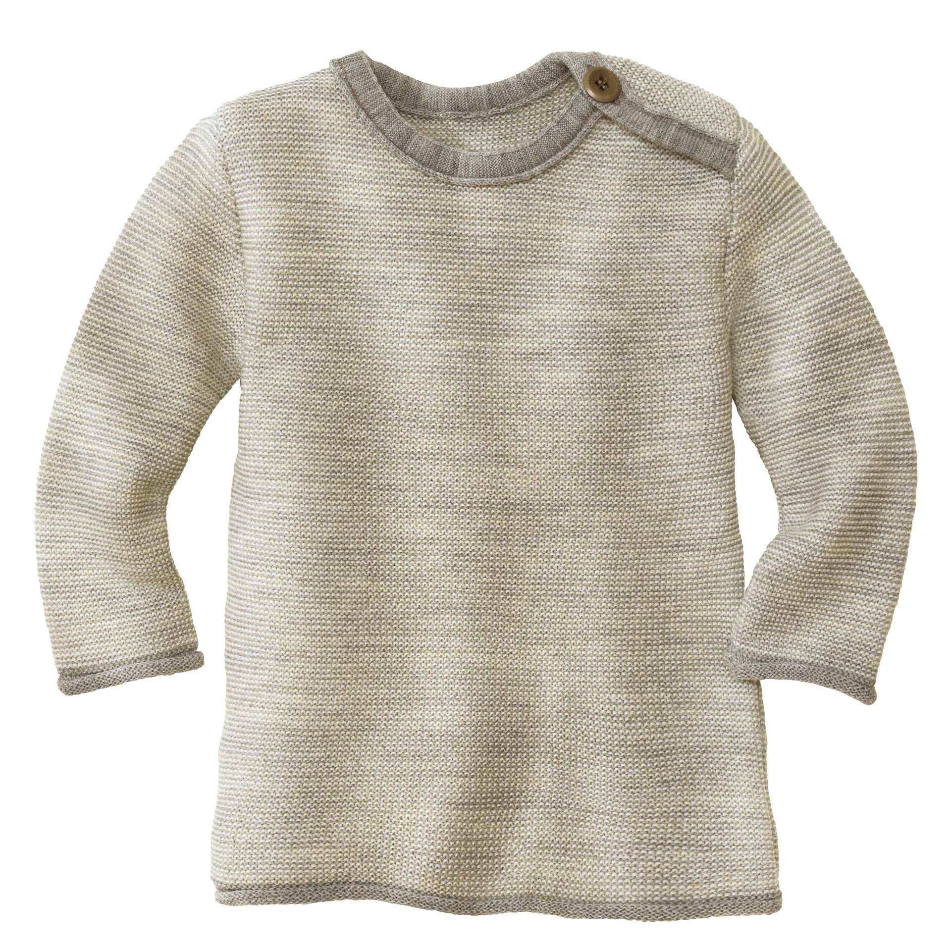 Disana Maglione melange, con chiusura a bottoni sul colletto, 100% lana merino biologica GOTS, IVN Best | Newborn Baby Baby Unisex | Made in Germany