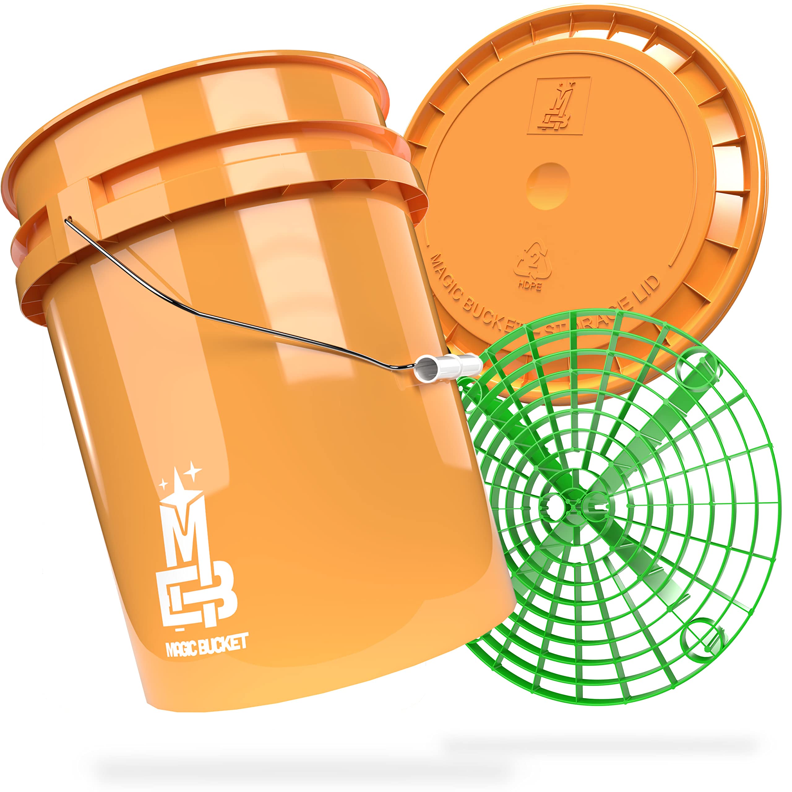 Magic Bucket | Paquete de Lavado a Mano | Cubo de Lavado con Tapa - Cubo Protector de Arena - 5 US GALLONS Aprox. 20 litros | Set de Lavado (selección de Colores)