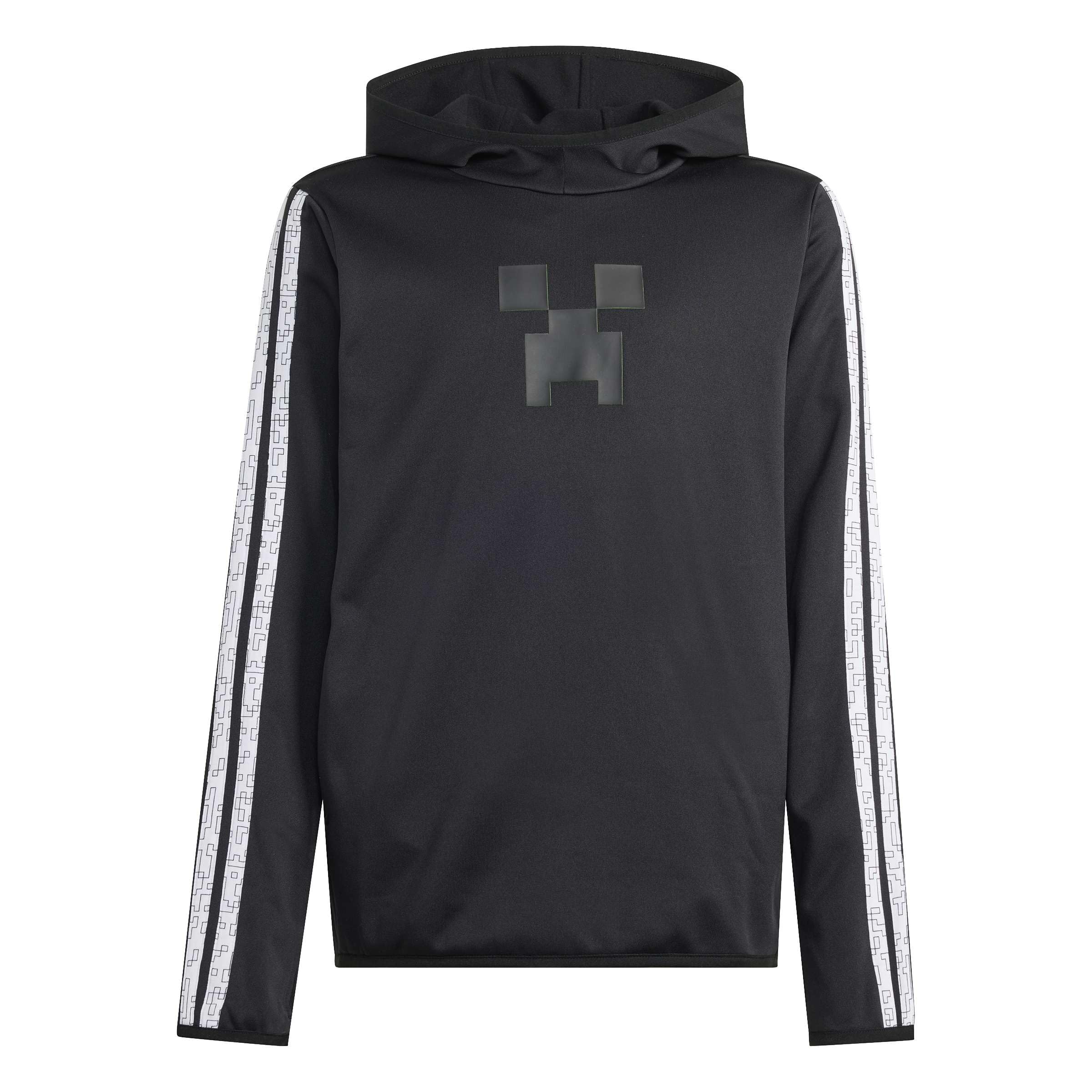 Adidas Unisex Kids Noir Child Hoodie Minecraft Training 3 Stripes