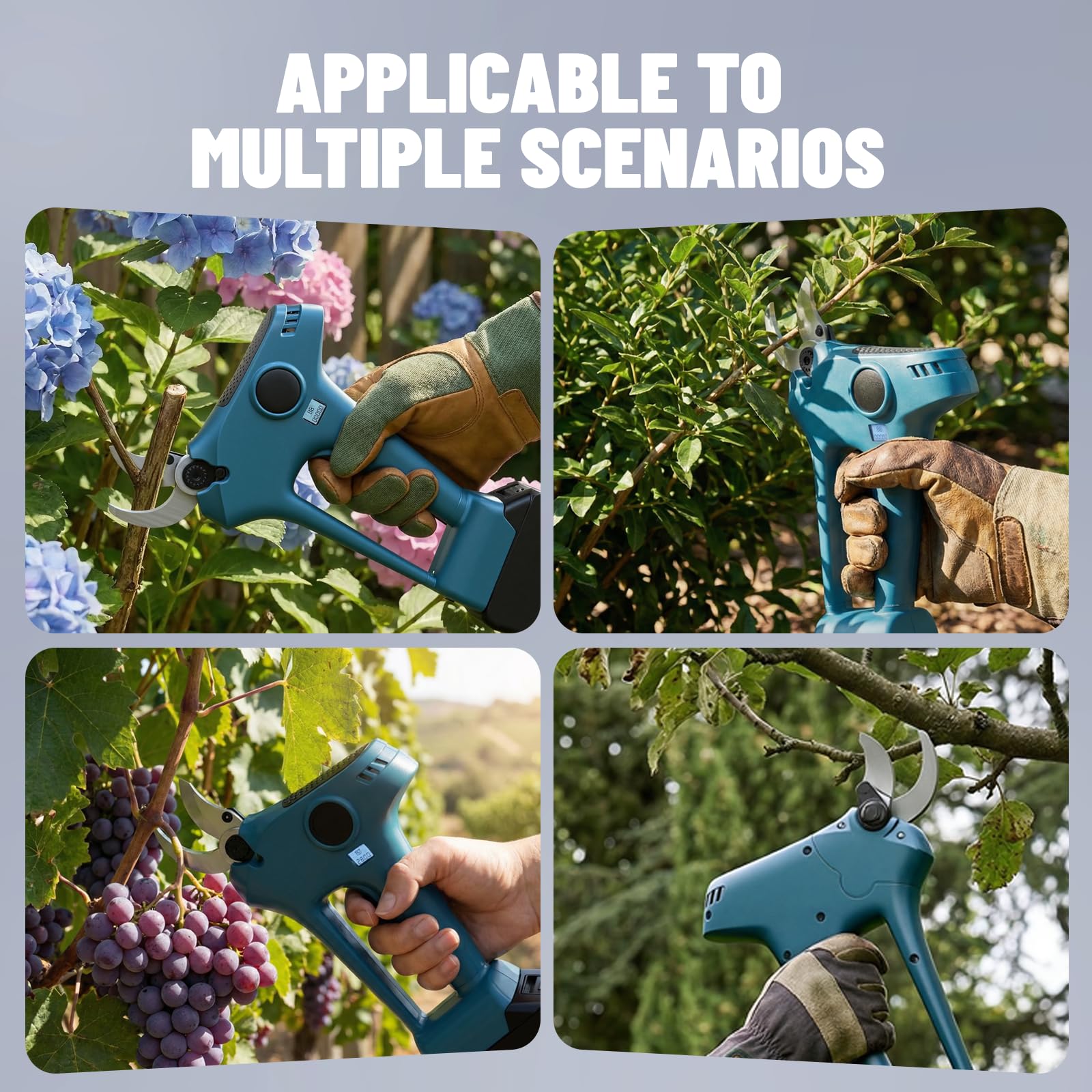 Akku-Astschere für Makita-18V-Batterie, Elektrische Gartenschere mit 30mm SK5 Verchromter High-Carbon-Stahl Klinge und LCD Anzeige (ohne Batterie)