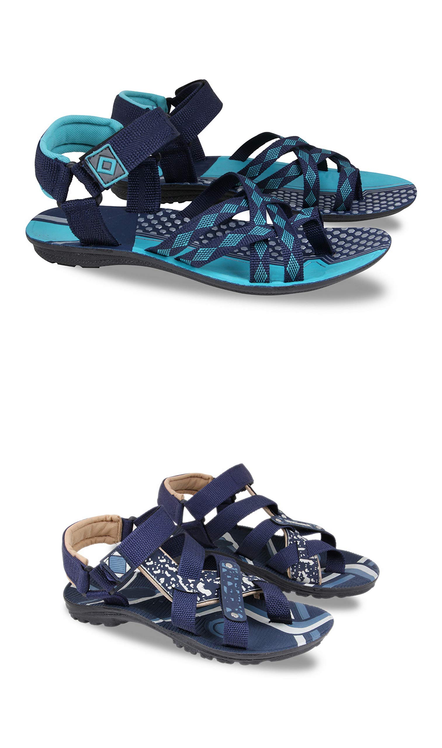 Fabbmate Mens Combo Pack of 2 Sandals (217-BLUGR-220-BGBLU) (B07RQ5RMXC) Amazon Price History, Amazon Price Tracker
