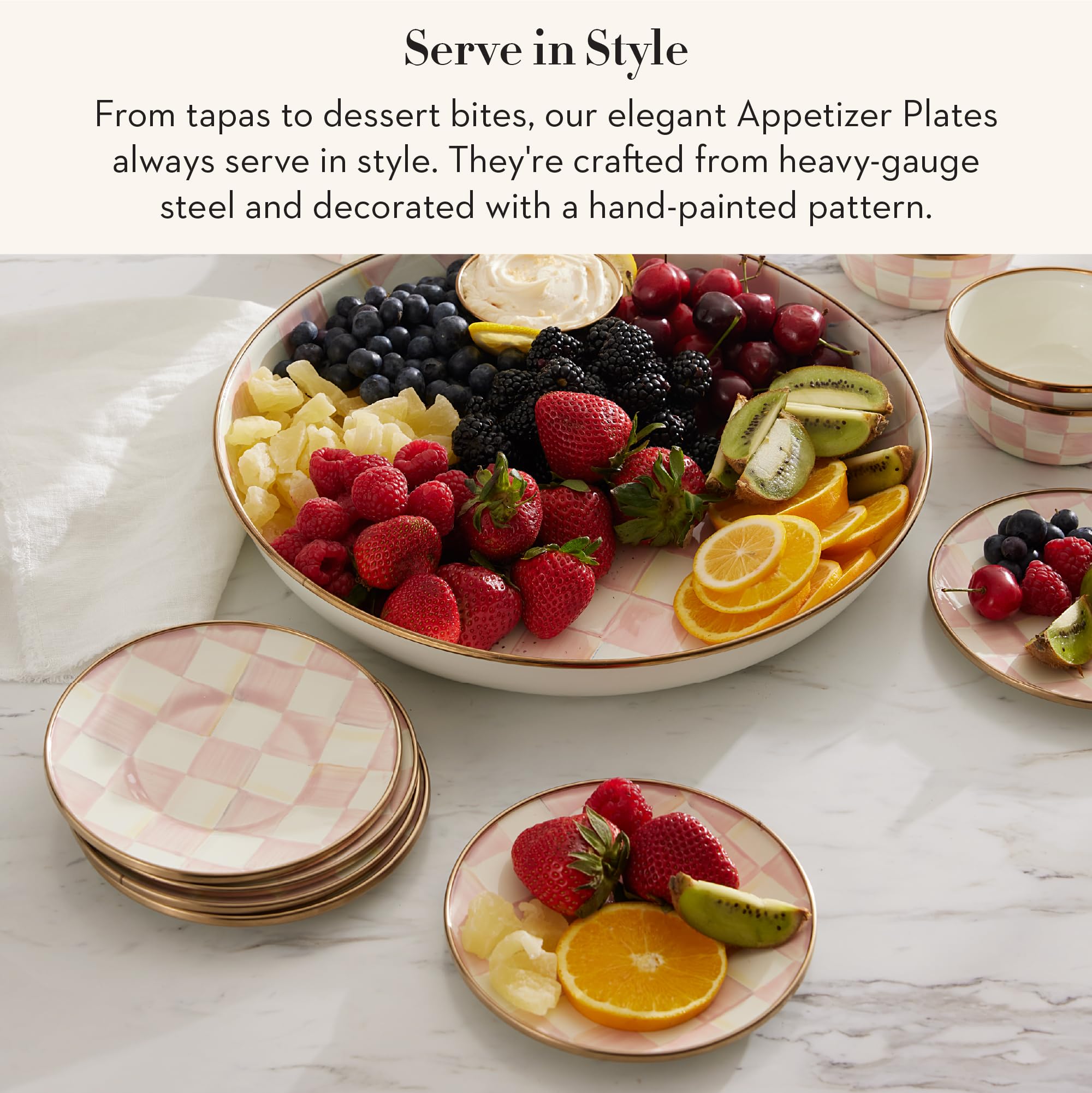 Amazon.com: MACKENZIE-CHILDS Set of 4 Enamel Appetizer Plates