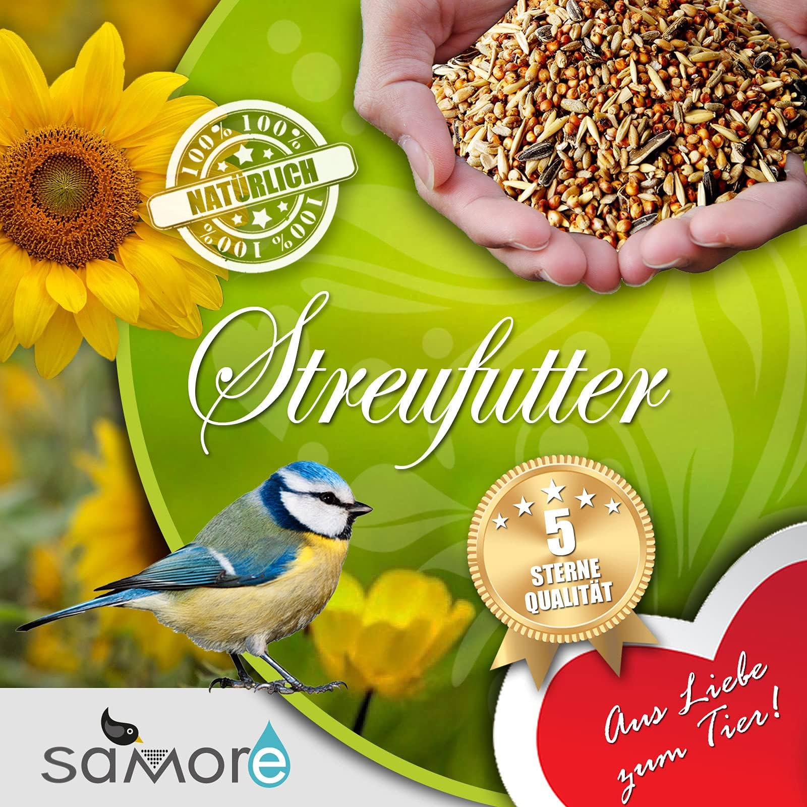 POSH Schwarze Sonnenblumenkerne 5kg - Ganzjahresvogelfutter Für Wildvögel Im Garten