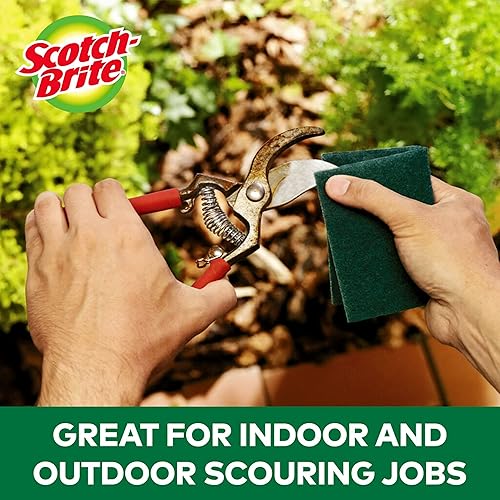 Miniatura 7 de Scotch-Brite - Estropajos resistentes, ideales para herramientas de jardín y parrillas, 8 unidades (paquete de 1), color verde