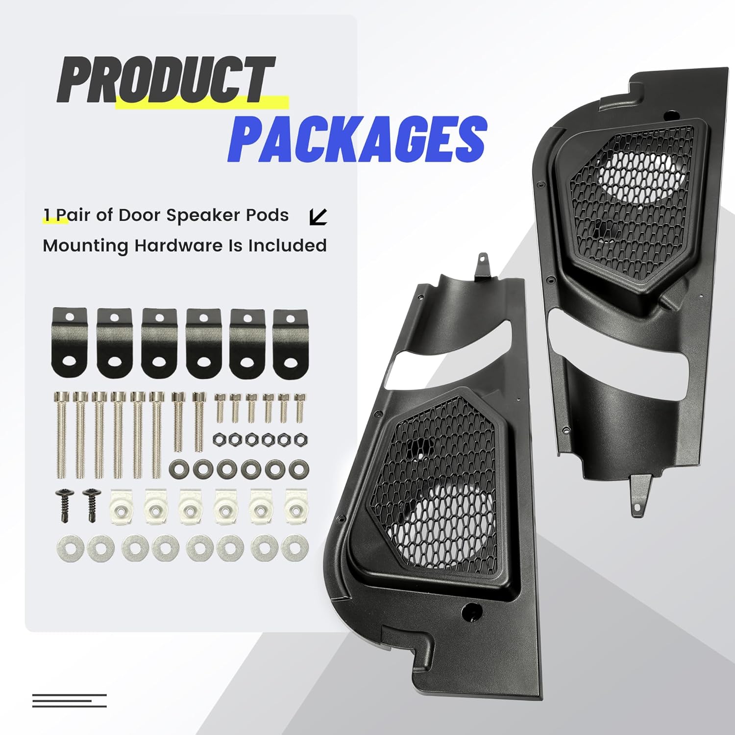 KUAFU 6.5" Door Speaker Pods Assembly Compatible with 2017-2025 Can Am Maverick X3/ X3 Max/Turbo/R Stereo System 6.5 inch Door Speaker Mount Enclosure Panel Black