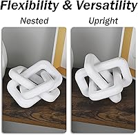 Vista 3 de Nudo de madera para decoración del hogar para sala de estar, decoración de eslabones de cadena de madera hecha a mano, decoración de mesa auxiliar