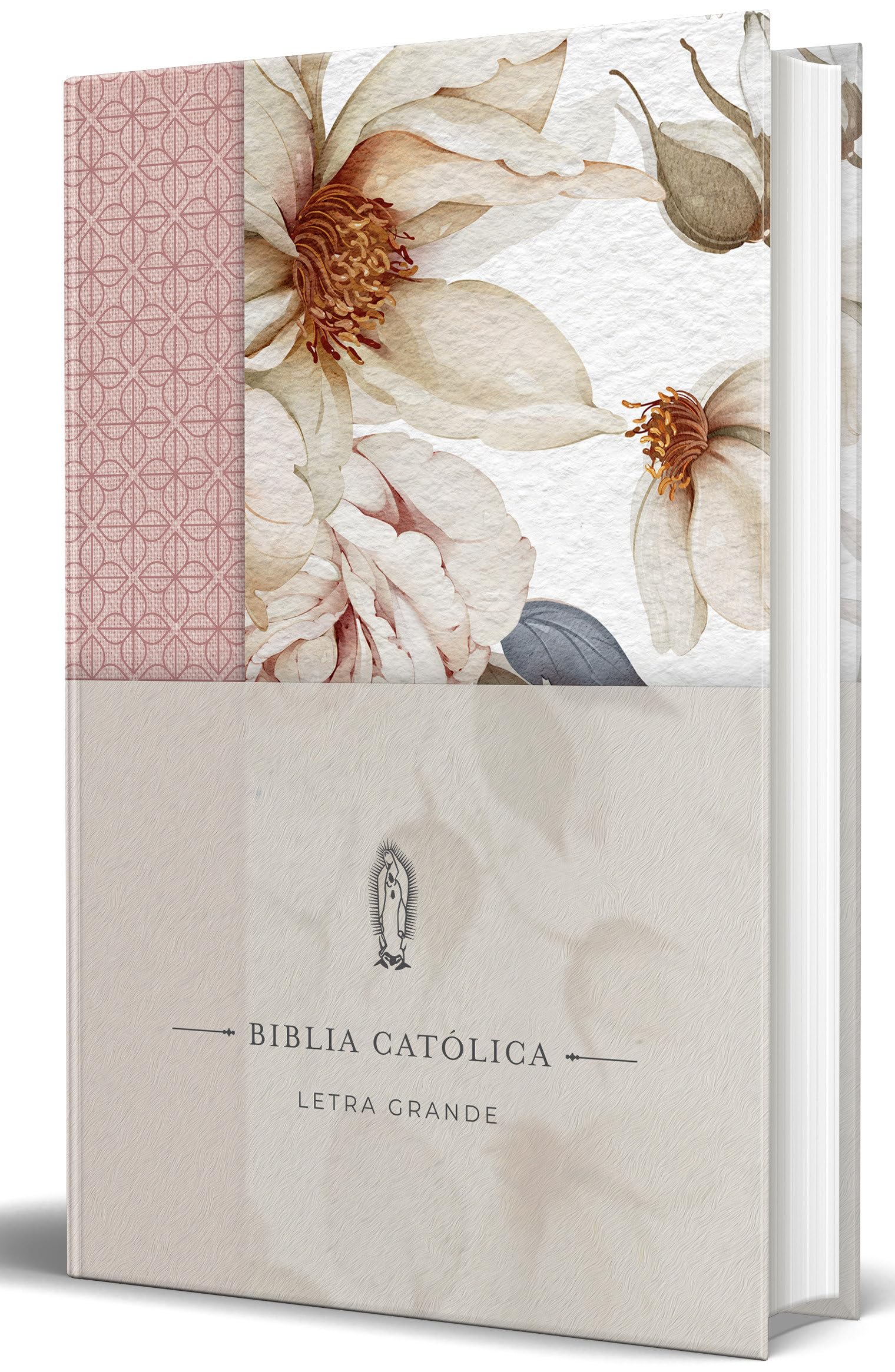 La Biblia Católica: Edición Letra Grande. Tapa Dura, Tela Rosada Con Flores / Catholic Bible. Hard Cover, Pink Cloth with Flowers (ORIGEN CATÓLICO)