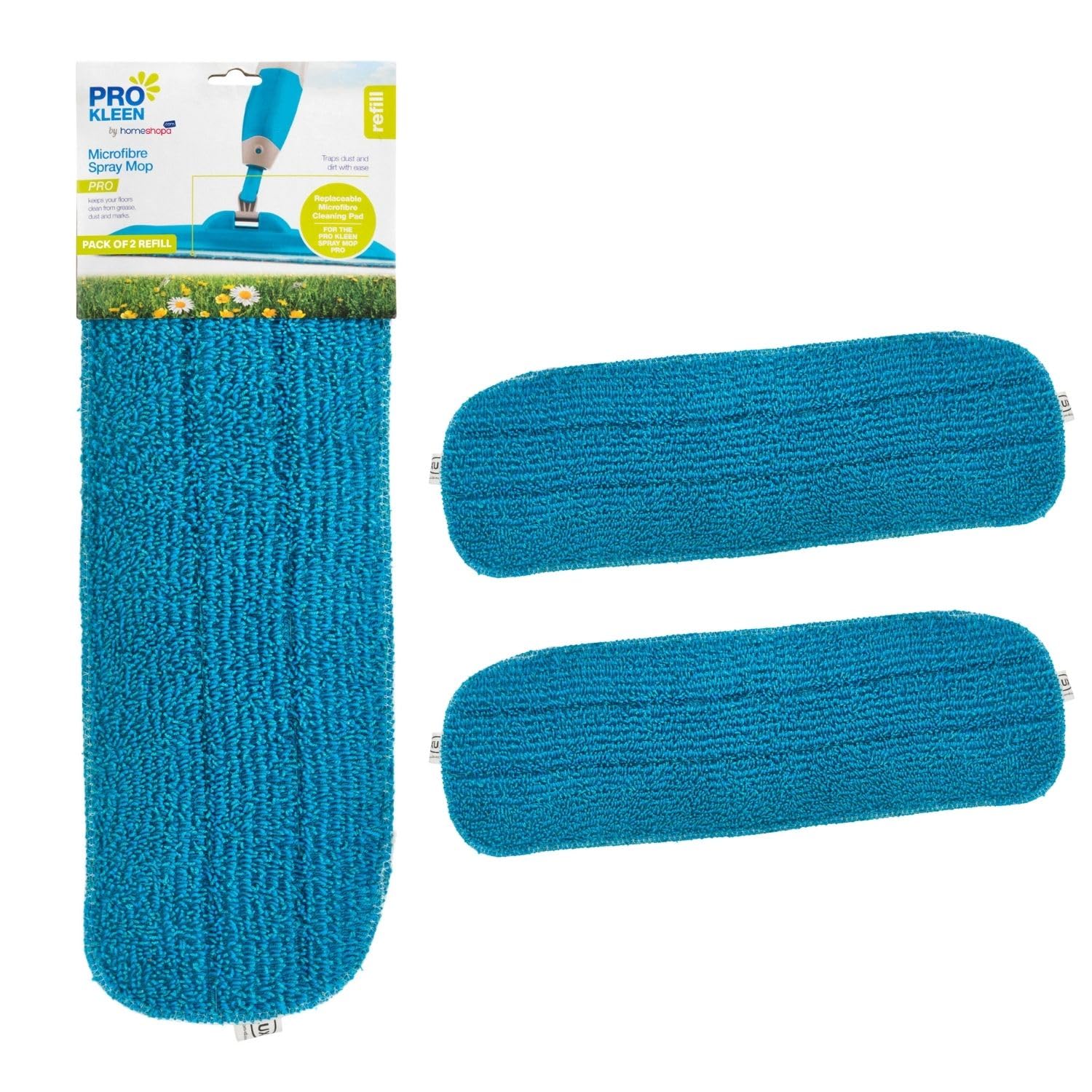 HOMESHOPA 2 Pack Microfiber Spray Mop Head Replacement Cleaning Pads, Suitable for Wet & Dry Mops, Reusable, Easy to Clean, Machine Washable