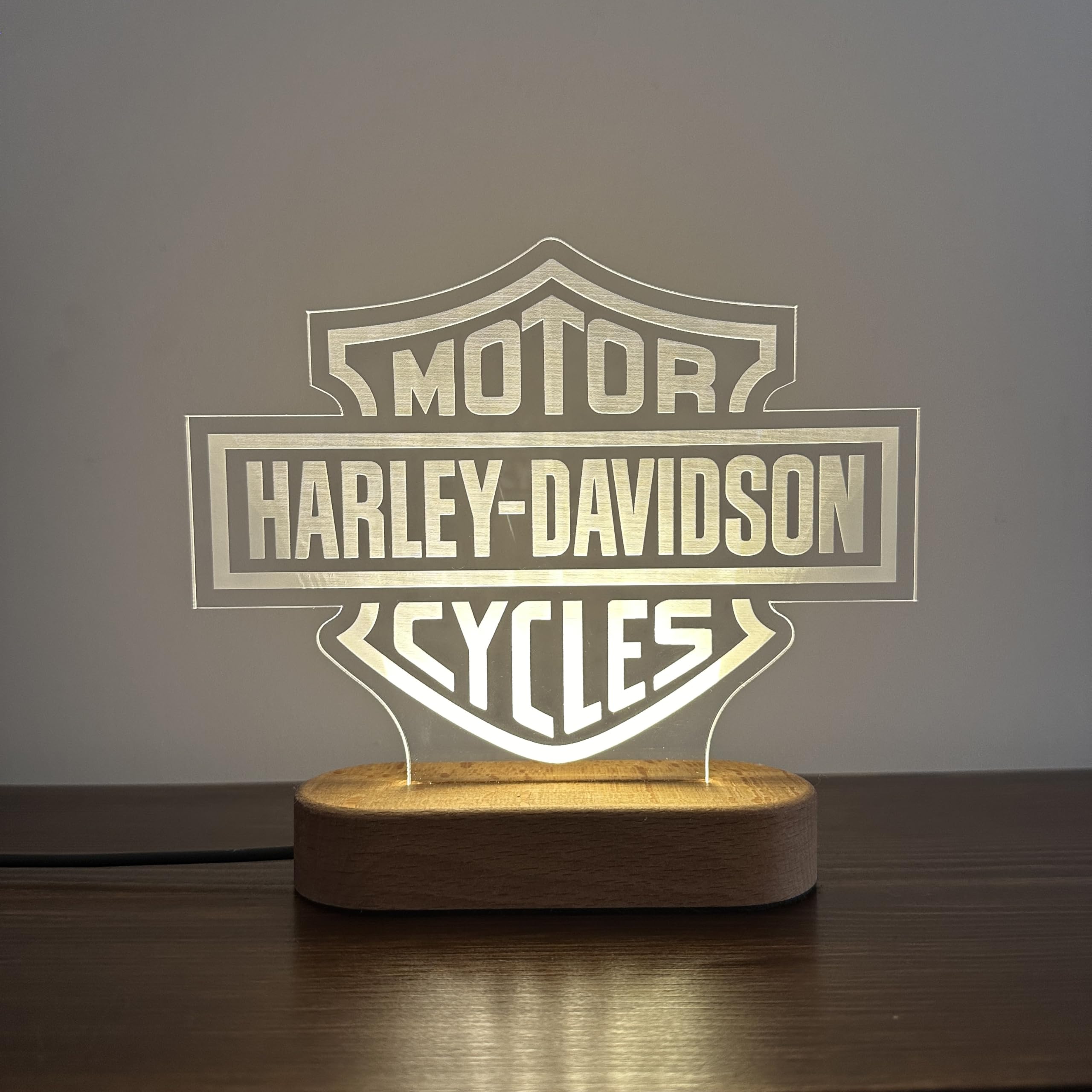 Garage Decor 3D Illusion LED Lamp, Motorcycle Night Lamp, Motorcycle Riders Logo Lamp, Biker Club Light Decor, Man's Garage Accessories, Birthday Christmas Xmas Gifts