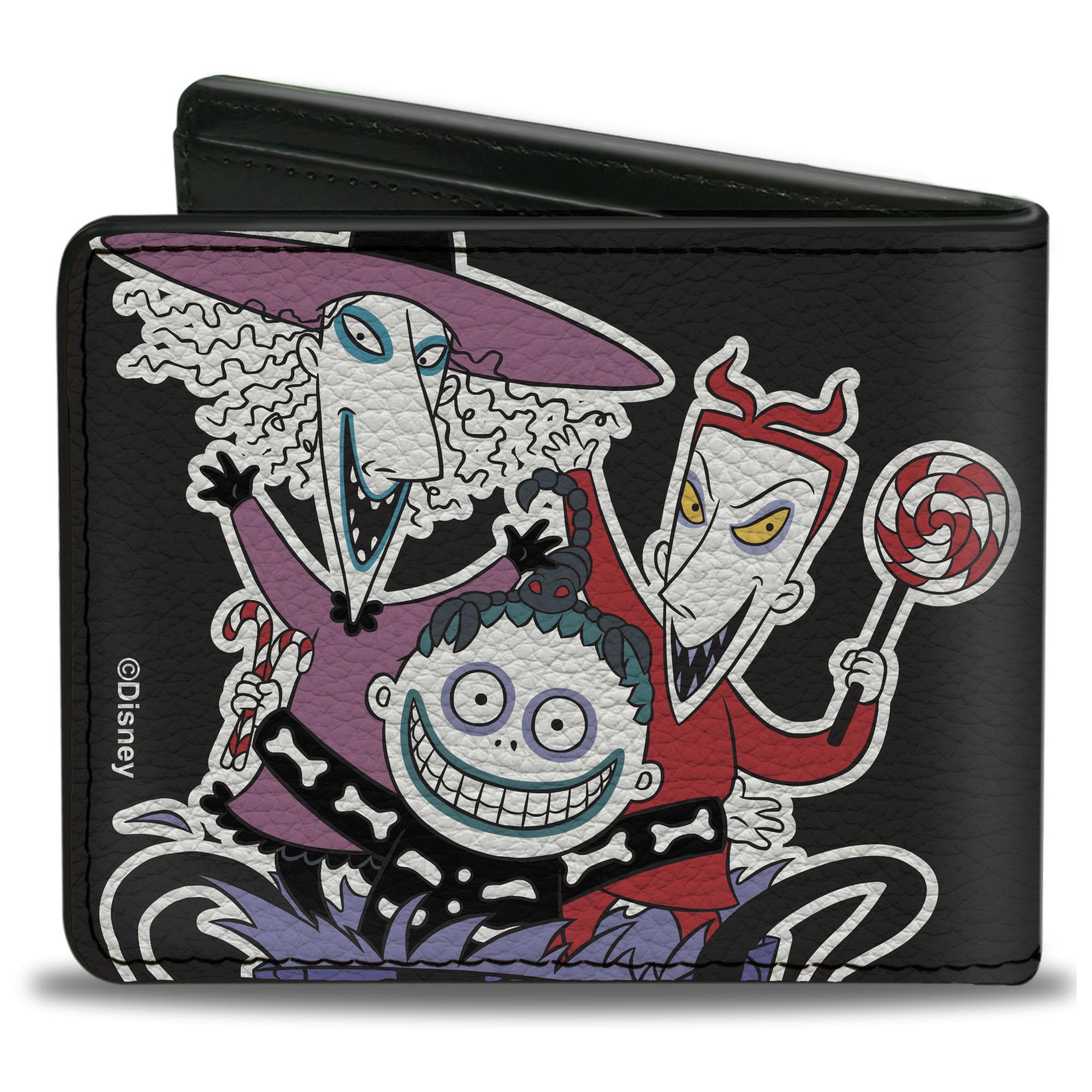 Buckle-Down Disney Wallet, Bifold, The Nightmare Before Christmas Oogie Boogie Lock Shock Barrel, Vegan Leather
