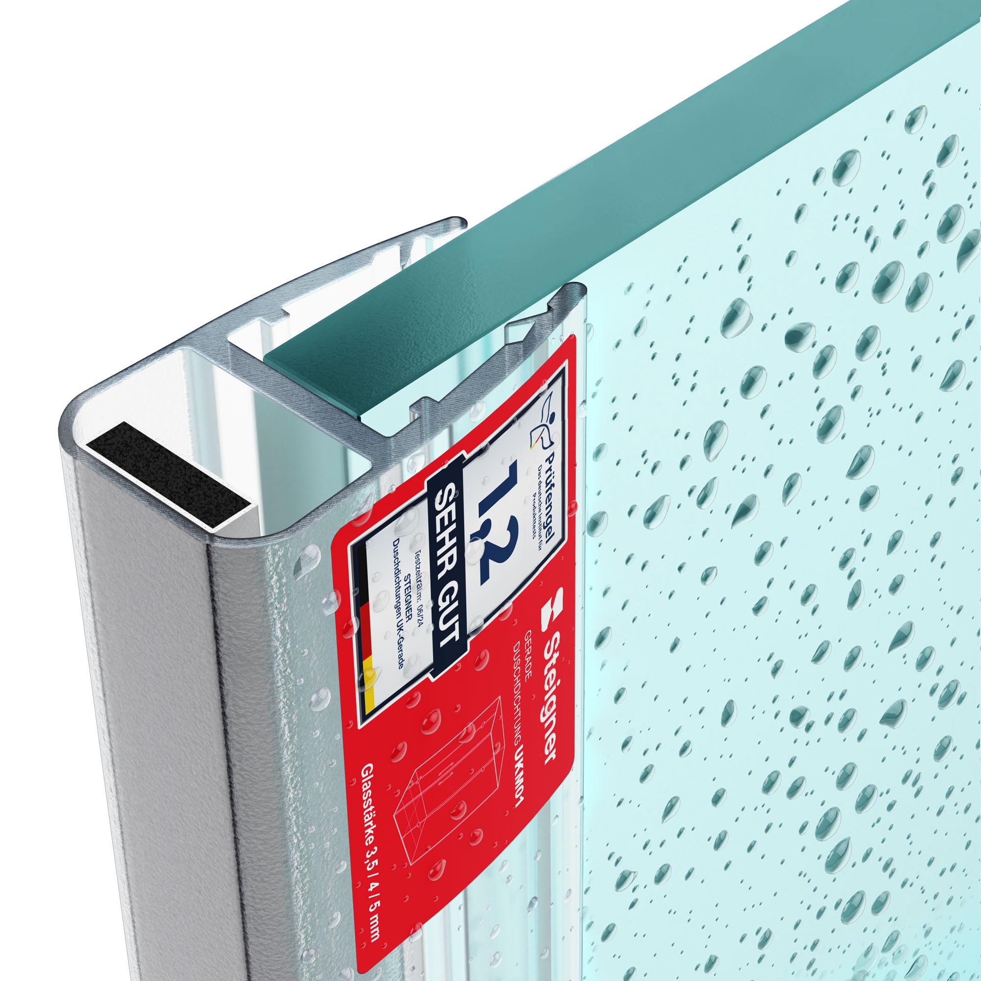 STEIGNER Joint magnetique douche UKM01 181 cm (1 pc.) - Joint porte de douche d’angle, pentagonale, arrondie, en niche ou quart de cercle avec porte 3,5-5 mm - Étanchéité, Protection contre les fuites