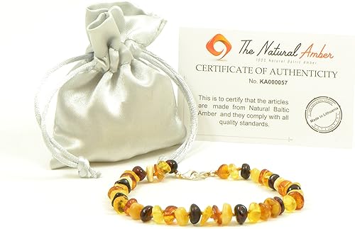 Miniatura 3 de Tobillera para adulto de ámbar báltico multicolor ajustable de 19 a 94in