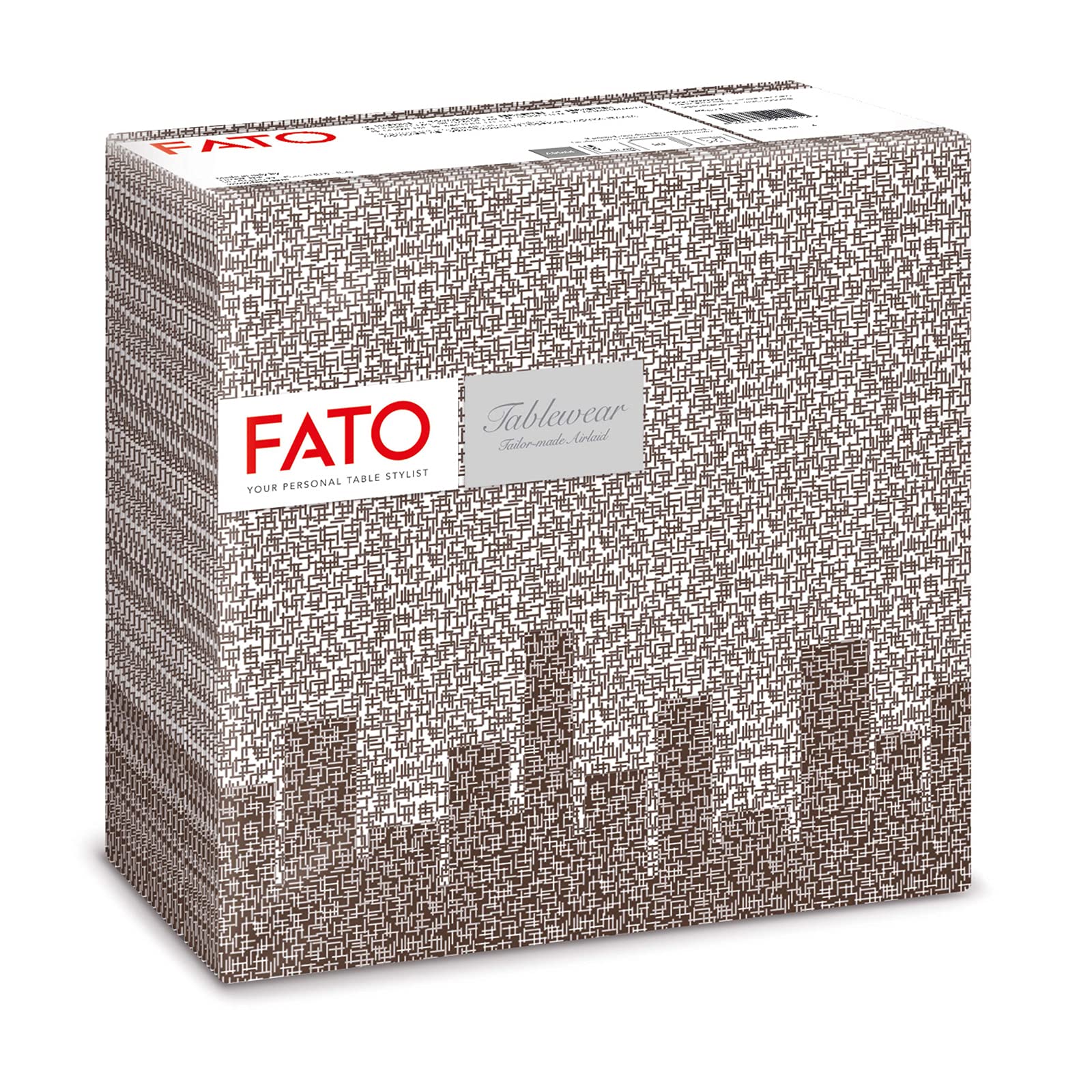 Fato - Suche serwetki papierowe, Airlaid, efekt materiału, opakowanie 50 serwetek, rozmiar 40 x 40 złożone w 4, Chocolate Skyline Design