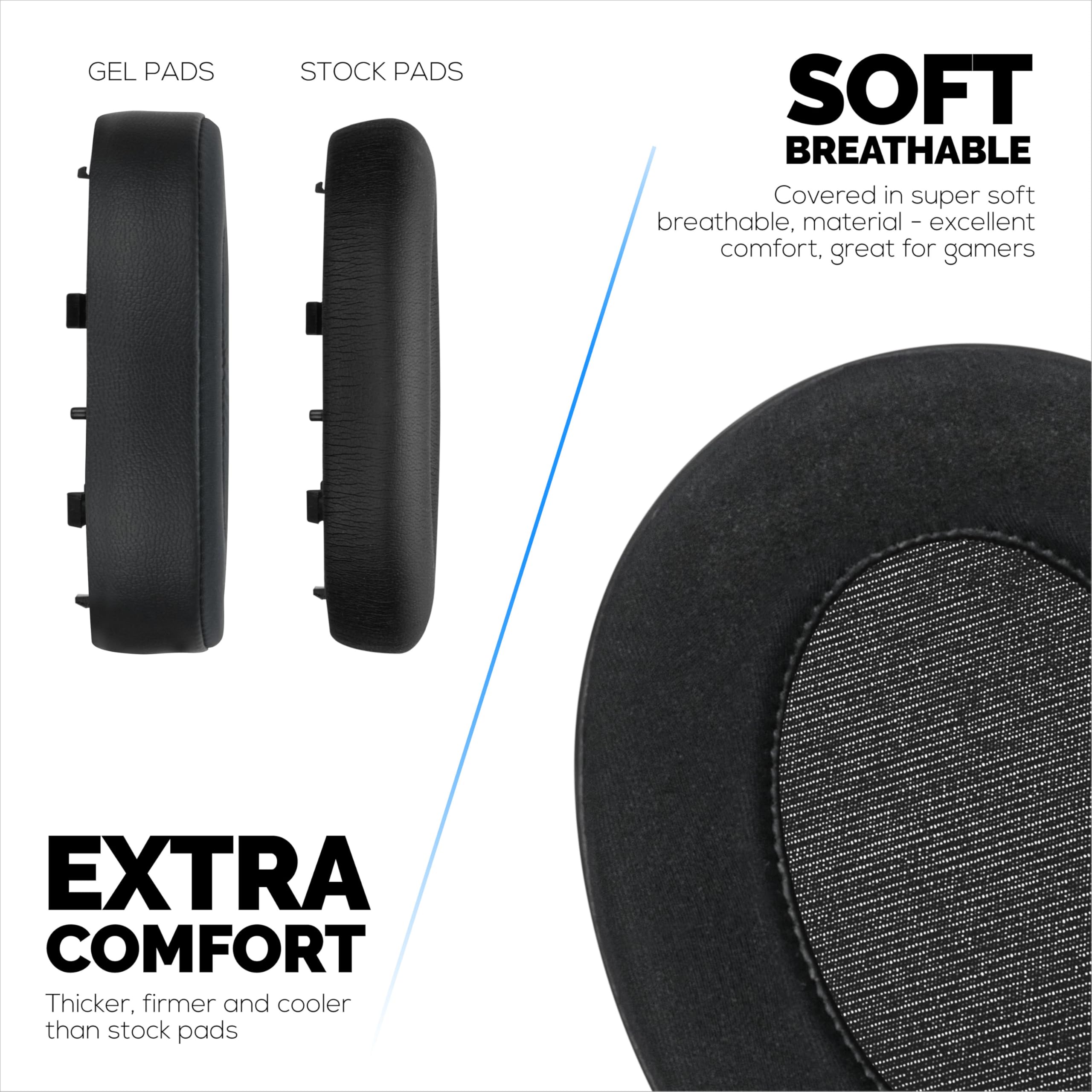 Almohadillas híbridas para auriculares Sony WH-XB910N, gel frío, tela súper suave, piel sintética y espuma viscoelástica más gruesa para mayor comodidad. Brainwavz