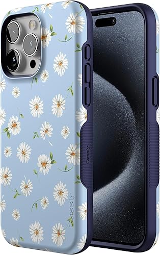 Vista 798 de Casely Funda para iPhone 15 Pro Max Jardín Secreto Flores mixtas Funda atrevida Compatible con MagSafe y botón de acción Secret Garden