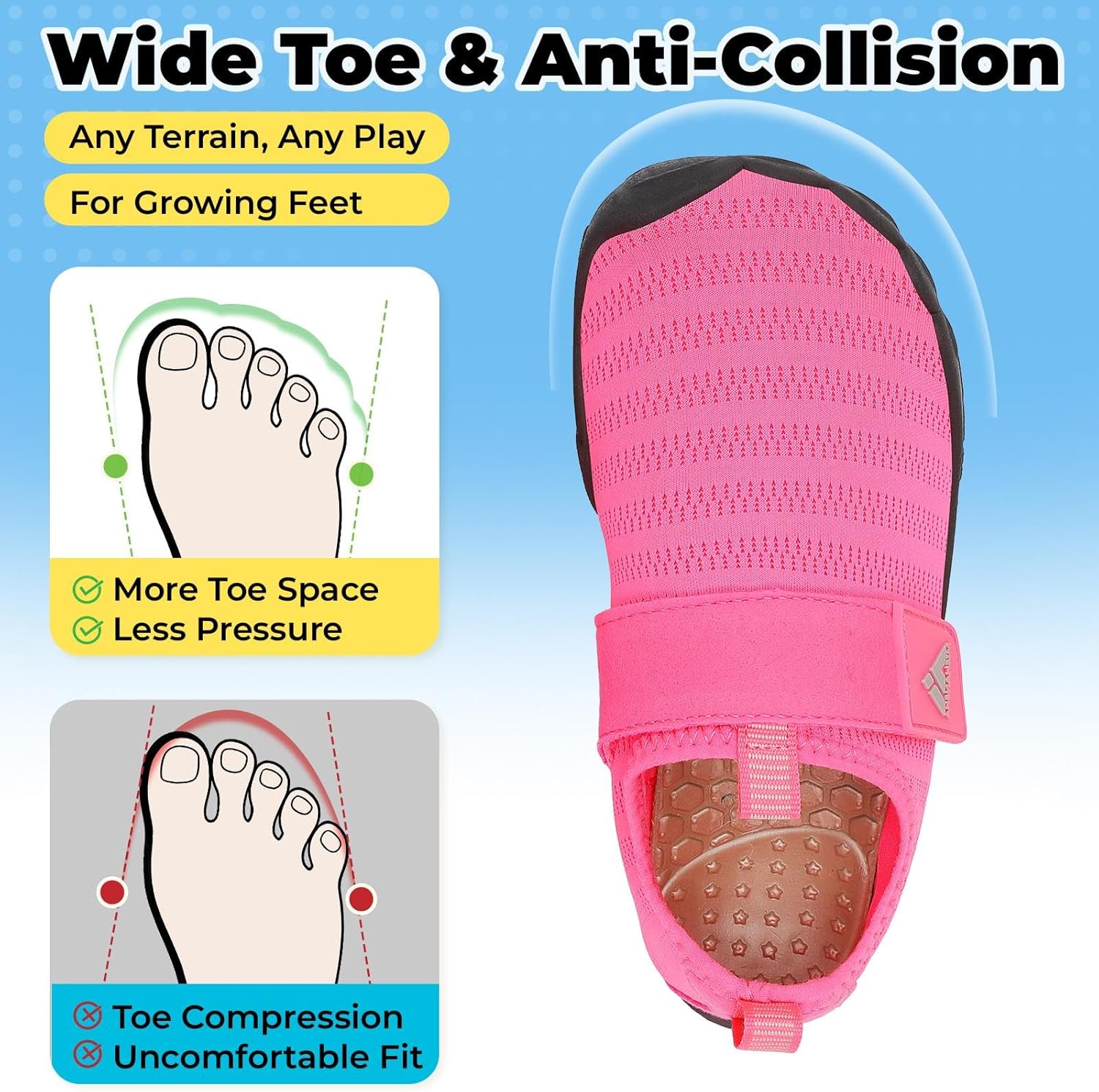 Mishansha Kids Water Shoes Quick-Dry Wide Toe Box Non-Slip Barefoot Shoes Beach Pool Swim Shoes - Image 5