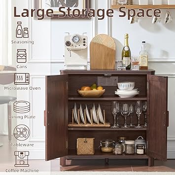 Joaxswe Sideboard Buffet Cabinet with Storage, 31.5 Arc-Shaped Credenza