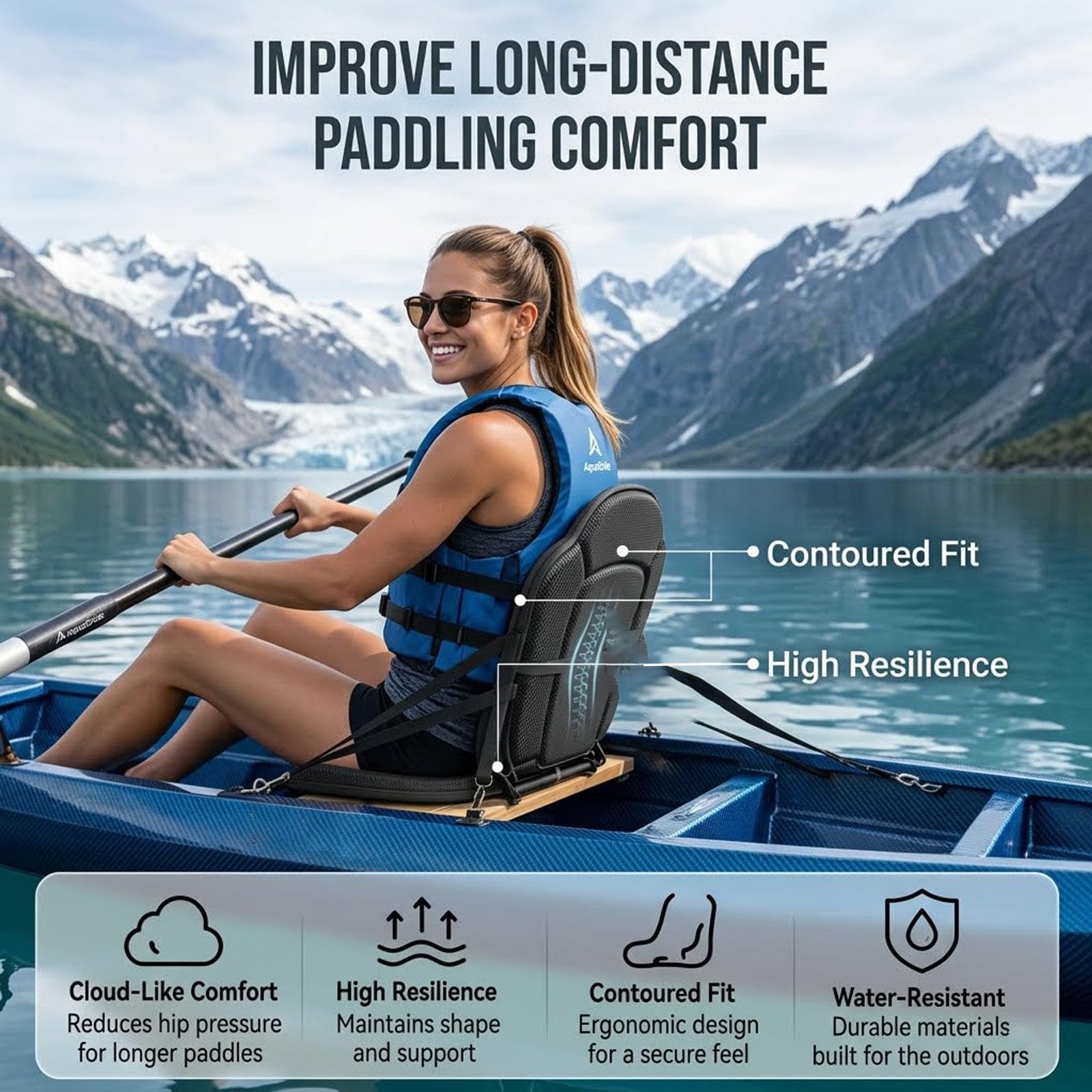 Asiento Kayak, Estabilidad Y Equilibrio Asiento Padel Surf, Fácil De Instalar Padel Surf Accesorios Comodidad para Largas Travesías