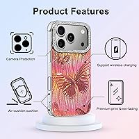 Vista 80 de I-MGAE-IN-AR - Funda diseñada para iPhone 12 y 12 Pro, diseño de mariposa plateada brillante, funda protectora de poliuretano termoplástico, suave