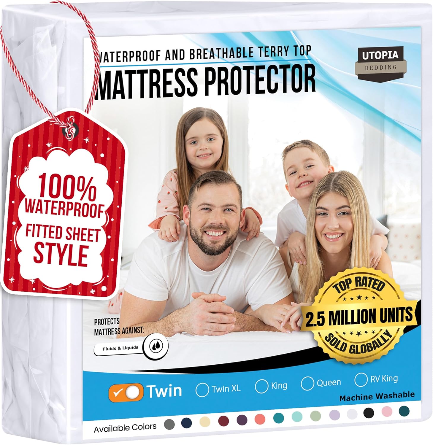 Utopia Bedding Waterproof Mattress Protector Twin Size
