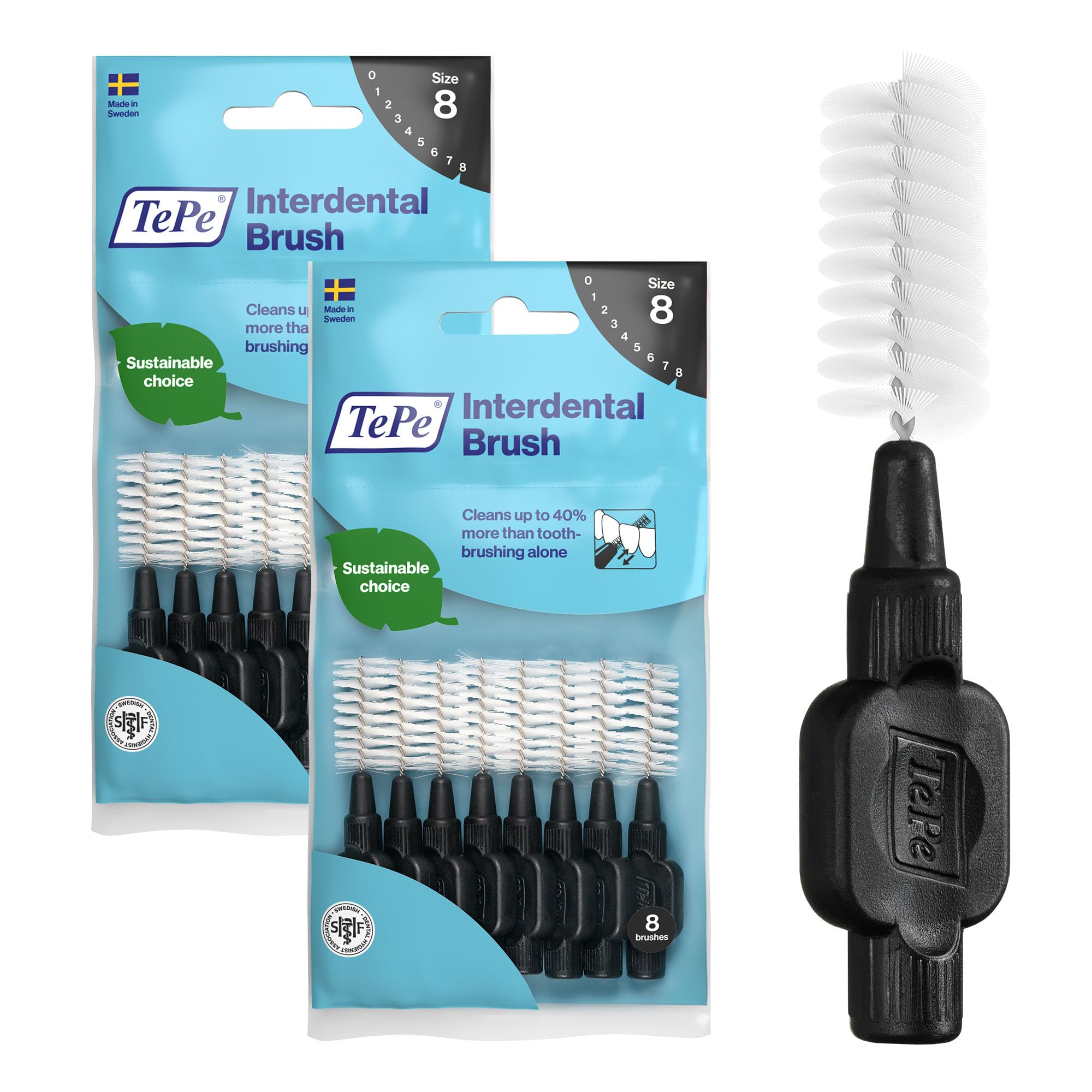 TePe Interdental Brush, Original, Yellow, 0.7mm/ISO 4, 8pcs, efficient Cleaning Between Teeth, Plaque Remover and Dental flosser for Small Gaps — view 25