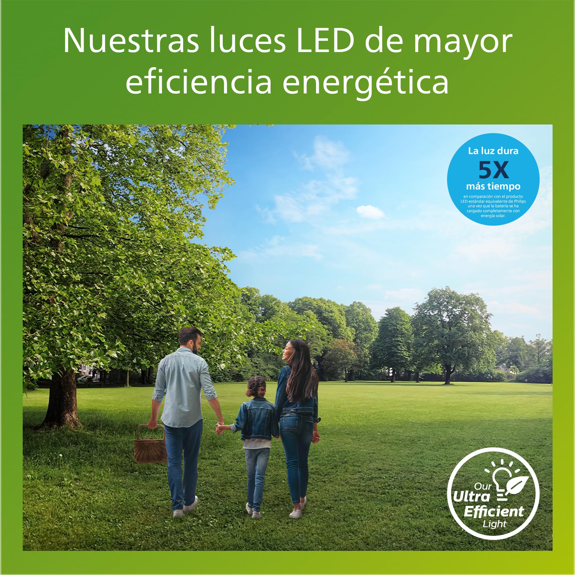 PHILIPS Tylus UltraEficiente Luz de seguridad para exterior solar con sensor de movimiento, 5000K, 1000/50lm, Negro