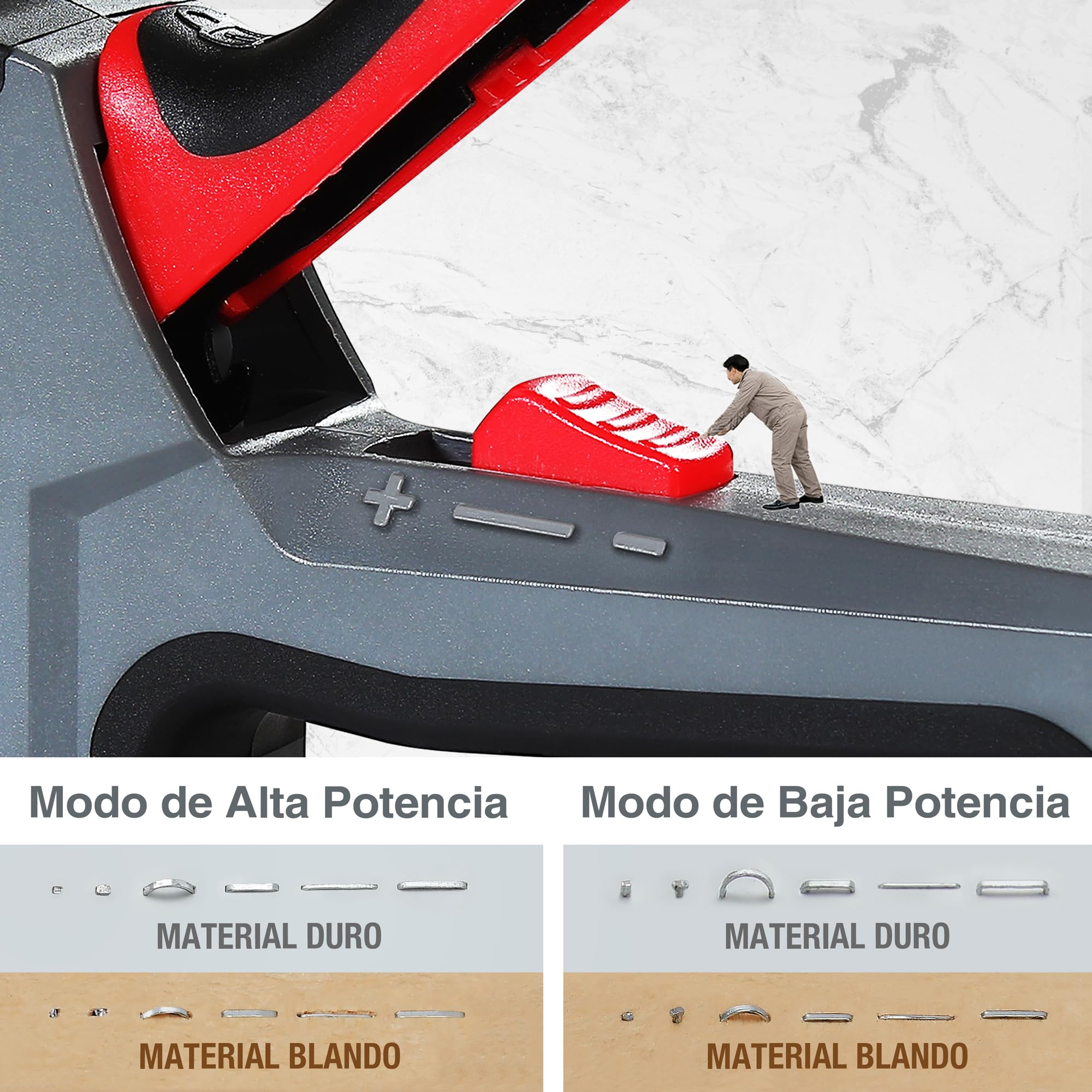 WORKPRO Grapadora y Clavadora Manual 6 en 1, Grapadora de Tapicería, Ideal para Fijación, Decoración, Carpintería, Incluye 4000 Grapas/Clavos