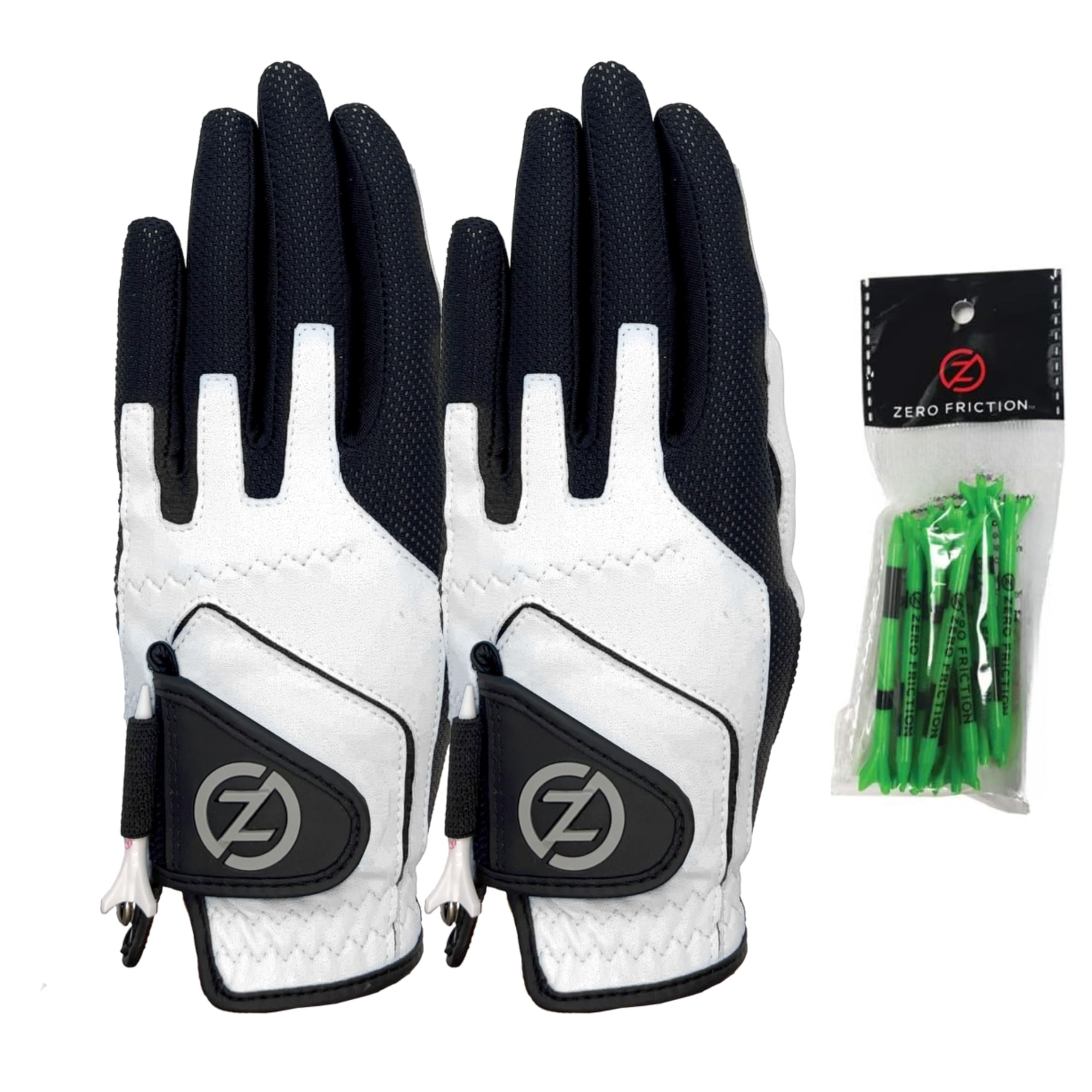 ProsourceFit Zero Friction Lot de 2 Gants de Golf synthétiques pour gaucher Taille Unique Blanc