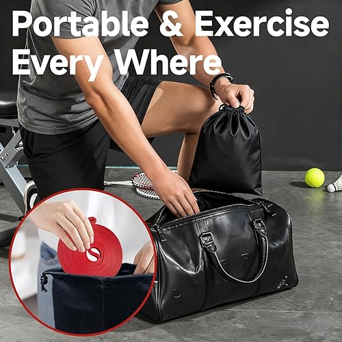 Miniatura 6 de Juego de bandas de resistencia con anclaje de puerta, bandas de asistencia para dominadas de varios niveles, bandas de ejercicio para entrenamiento,