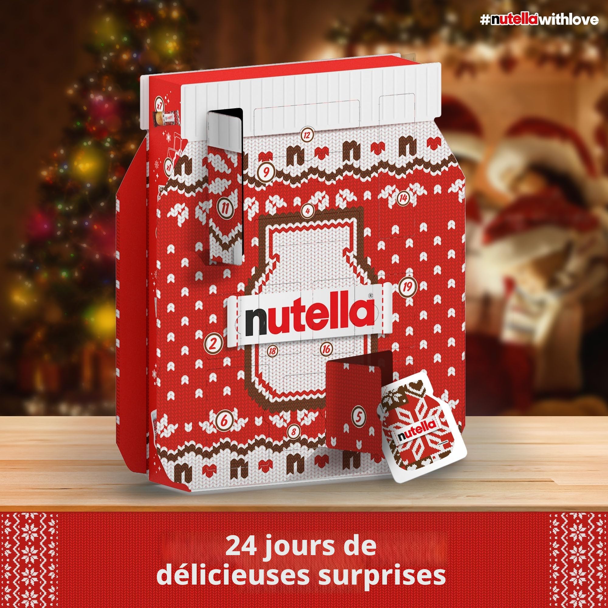 Nutella Calendrier de l'Avent, rempli de produits Ferrero Nutella, 528 g, pour Noël