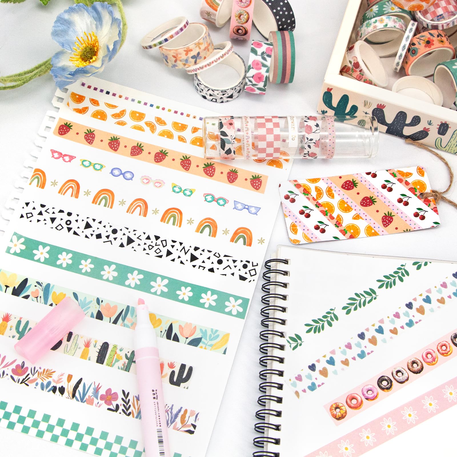 MOOKER Washi Tape Set - 55 Rolls Holiday Decorative Tape -4
