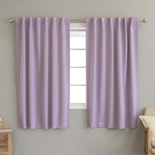 Miniatura 29 de Best Home Fashion Paneles de cortinas opacas de alta calidad, aislamiento térmico sólido, para tratamiento de ventanas, para dormitorio, pestaña