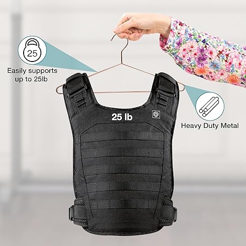 Miniatura 2 de Lujoso juego de perchas de metal resistentes con diseño único de gancho, perchas duraderas y resistentes, 0.157 in de grosor, soporta 25 libras de