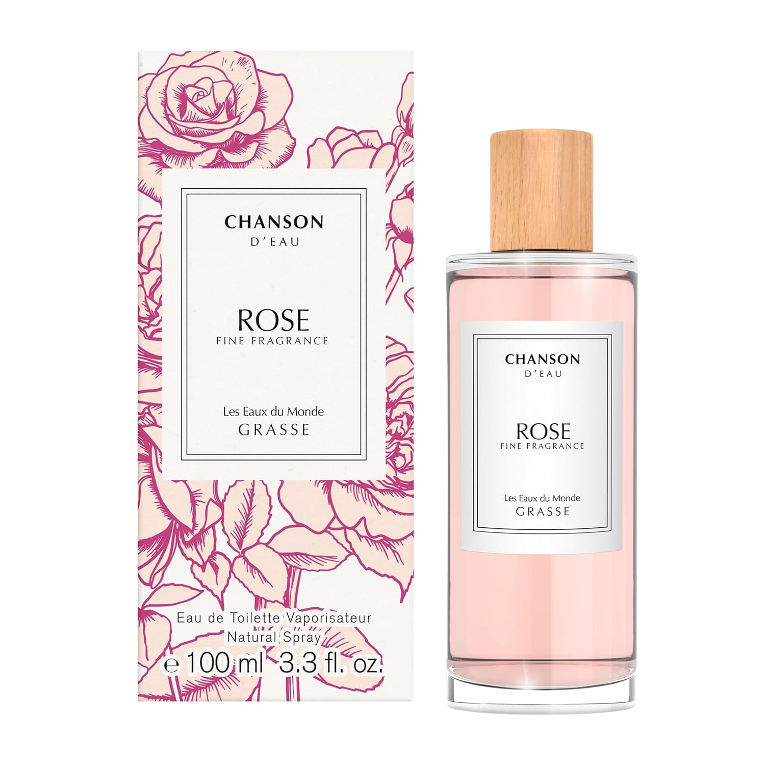 Chanson Rose Eau de Toilette 3.4 fl oz (Pack of 1), Notes of Lychee, Rose, and Oak Moss, Women's Fragrance, Long Lasting, Everyday Fragrance, Travel Size - Image 2