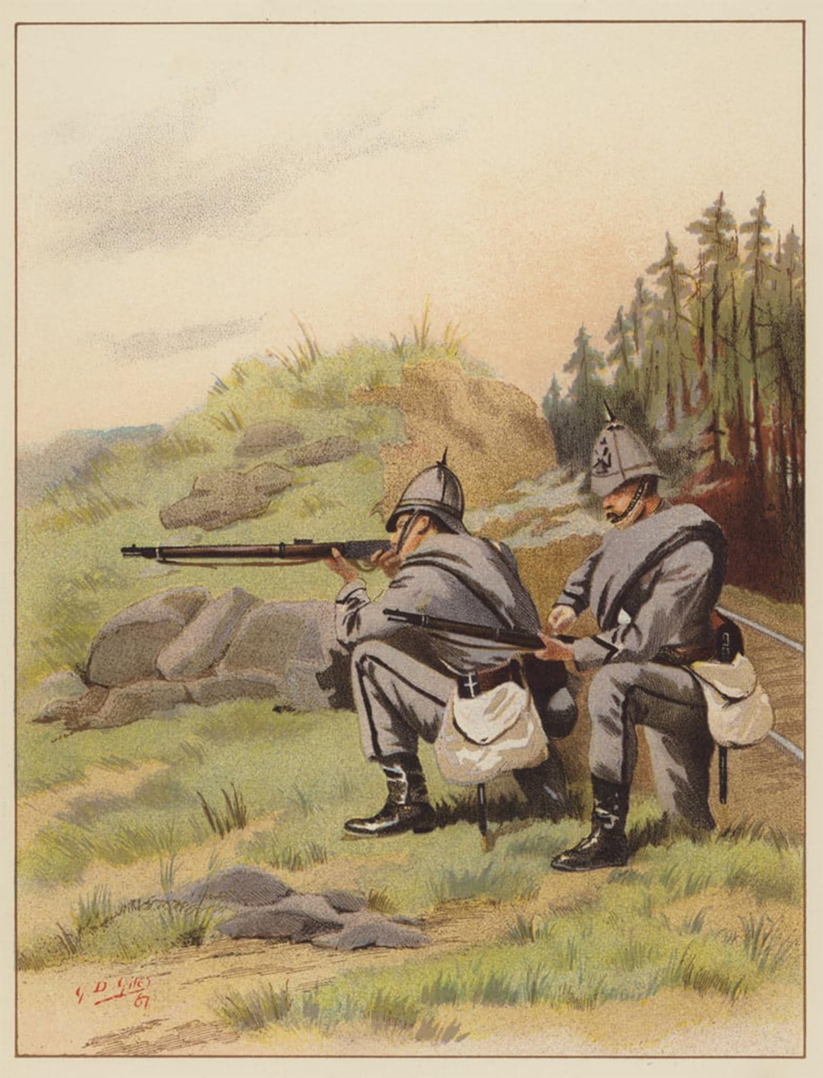 ARTXLXXBN Famous Prints Artwork Pictures Poster Painting Art the Th Middlesex Volunteers by Godfrey Giles Artwork Landscape Pictures for Home Decor 60x90cm