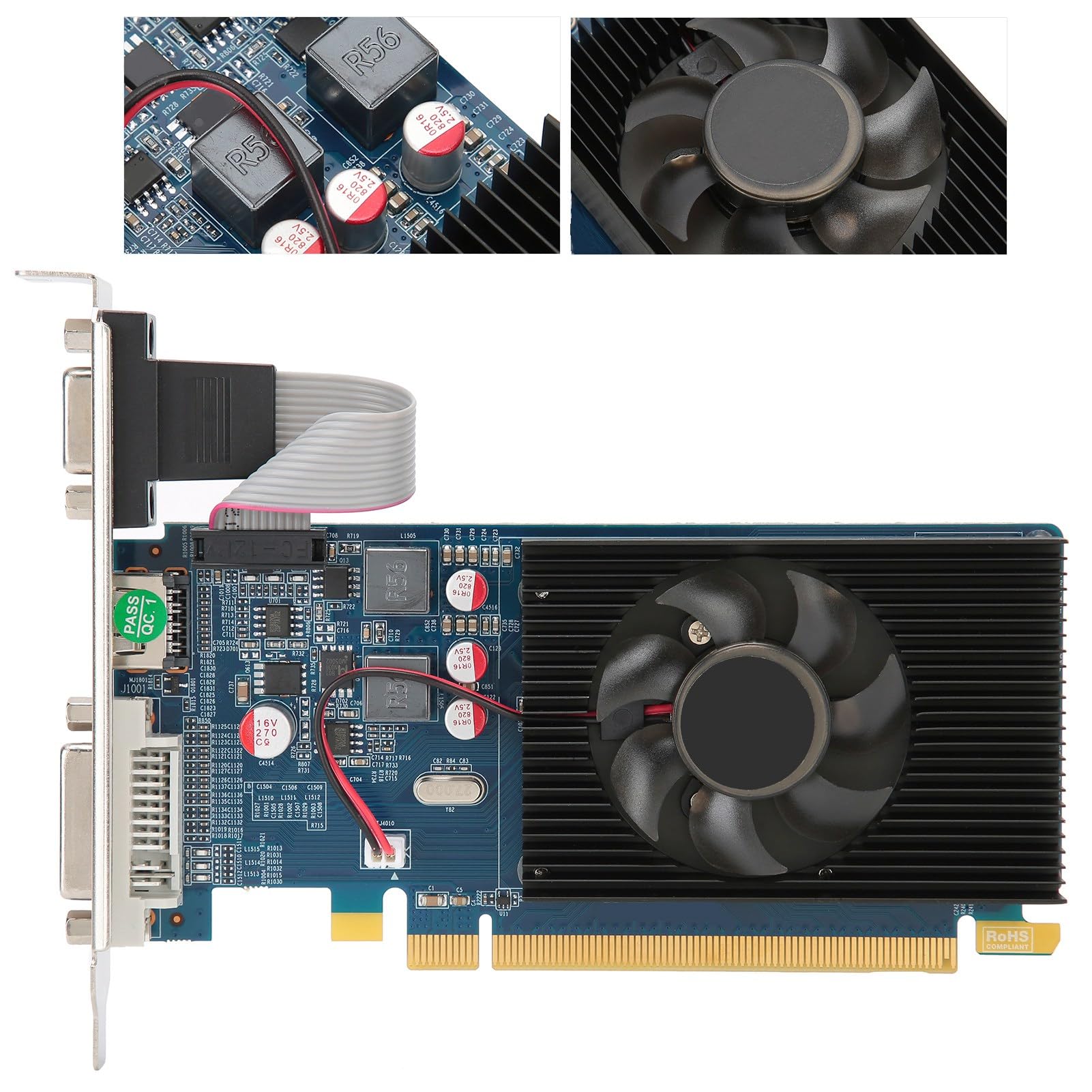 Carte Graphique HD6450 2Go DDR3 64bit – PCI Express 3.0 – Faible Chaleur Pour Bureau & Multimédia