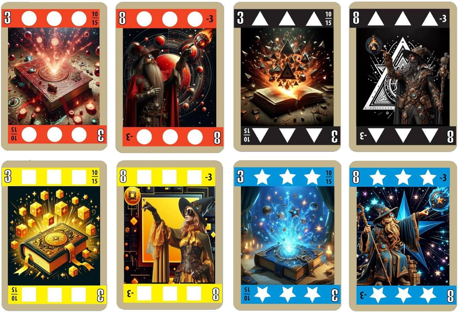 Spells and Wizards Card Game, 2-6 Player Trick Taking Card Game for Family