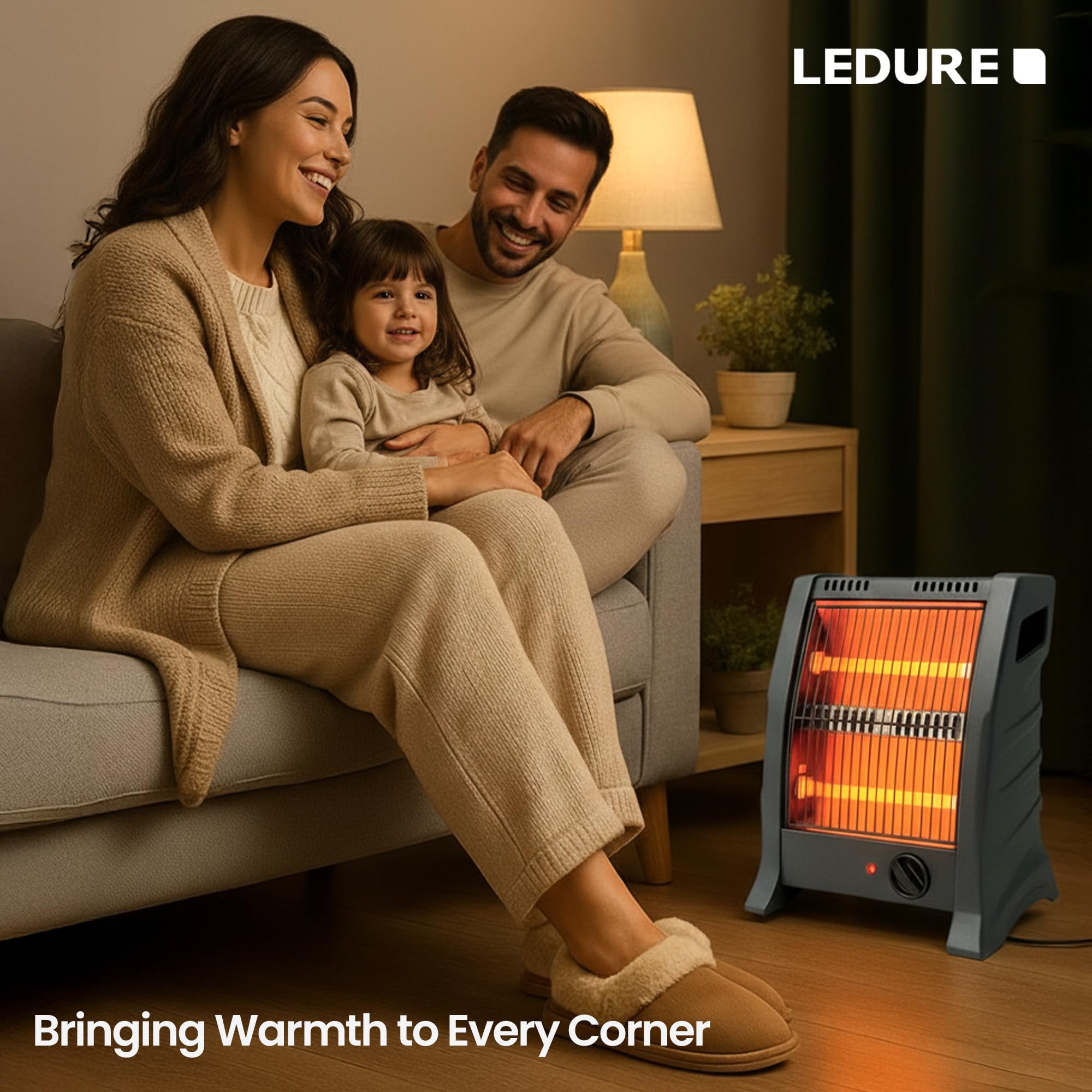 LEDURE Room Heater- 800W | Compact & Powerful Space Heater | Energy Efficient, Low Noise & Durable Design for Bedroom, Living Room, and Office | 1 Year Warranty 4