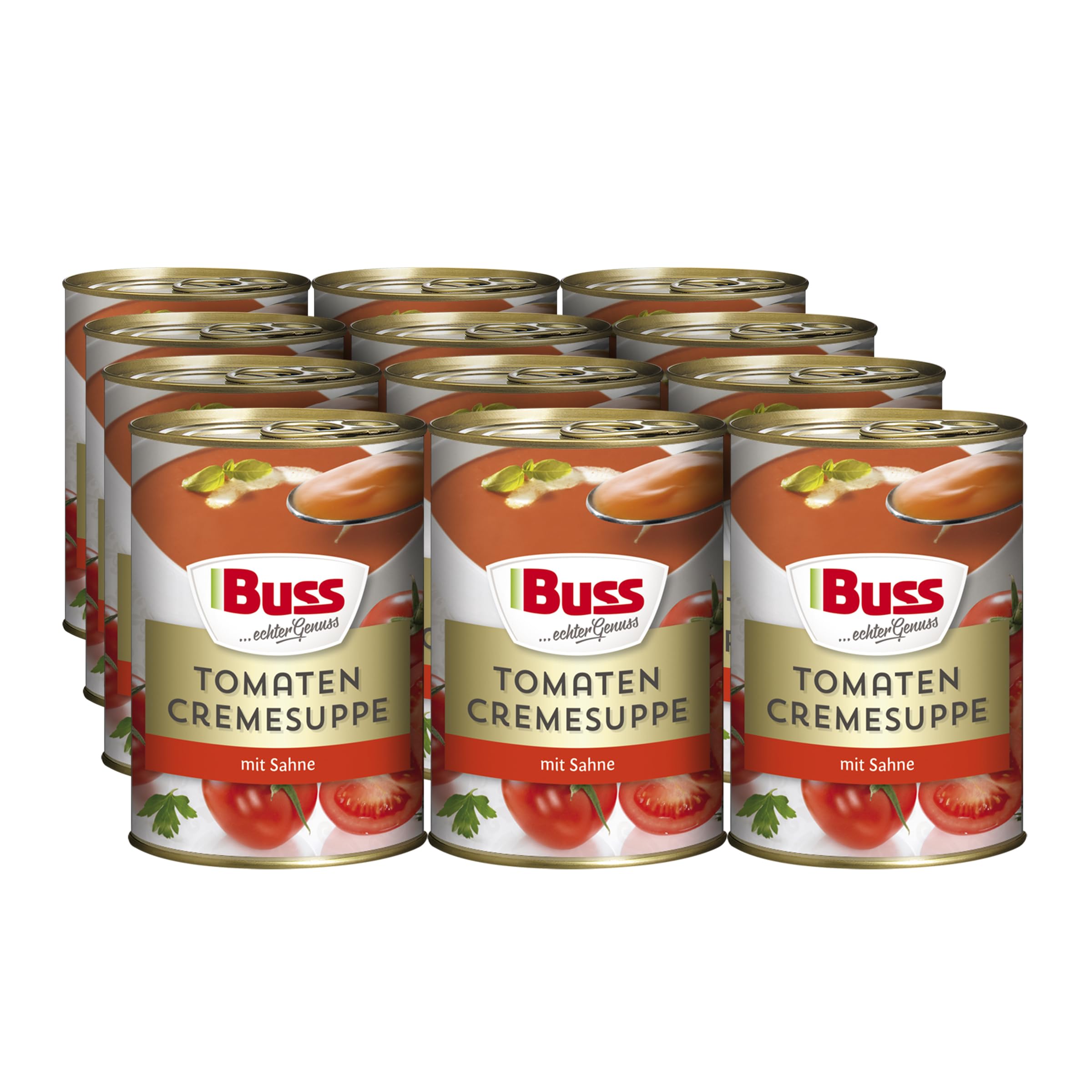 Buss Klassische Suppen - Tomatensuppe verfeinert mit Sahne, 12 x 400g