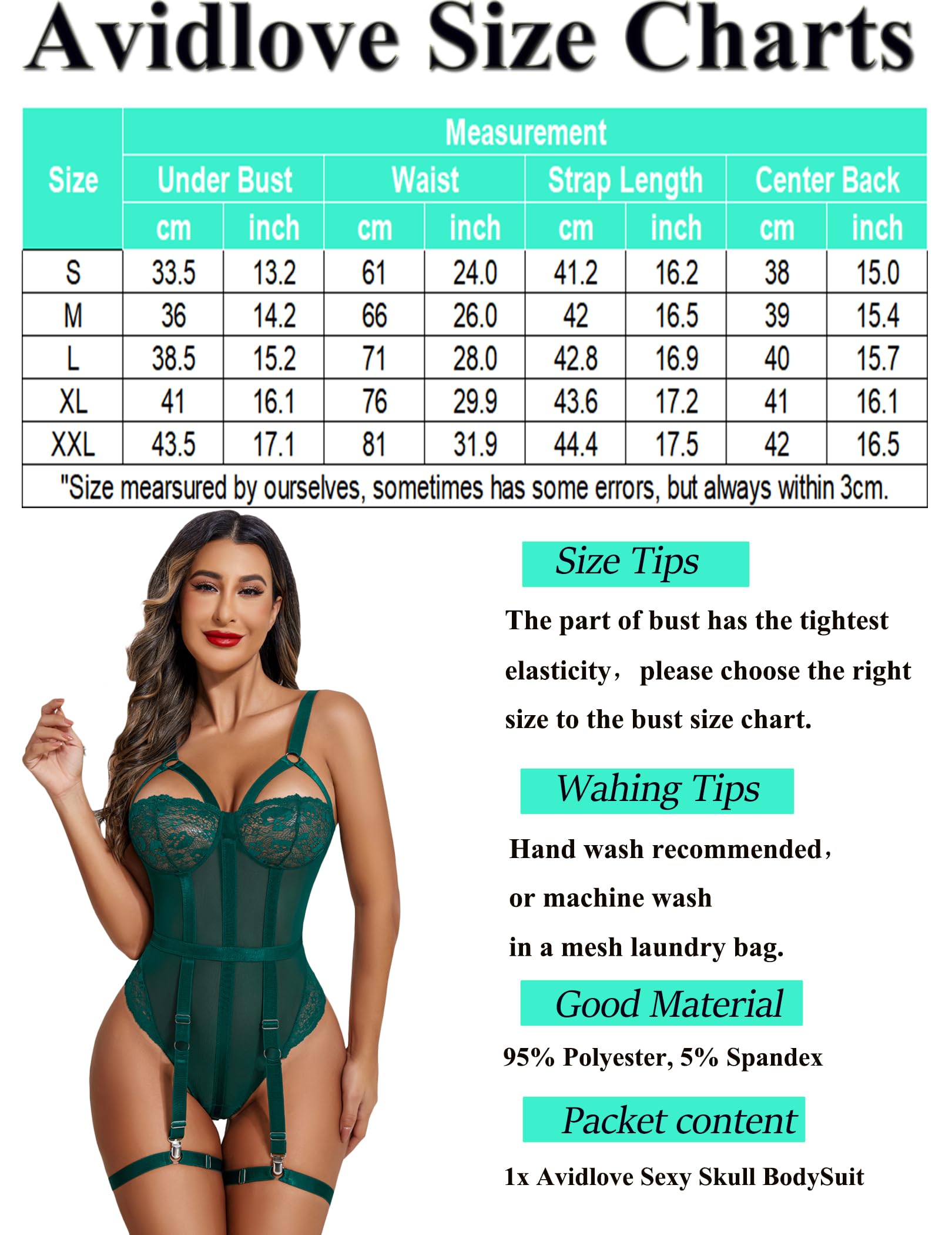 Avidlove Lingerie en peluche pour femme avec porte-jarretelles, lingerie sexy à bretelles coquines en dentelle exotique