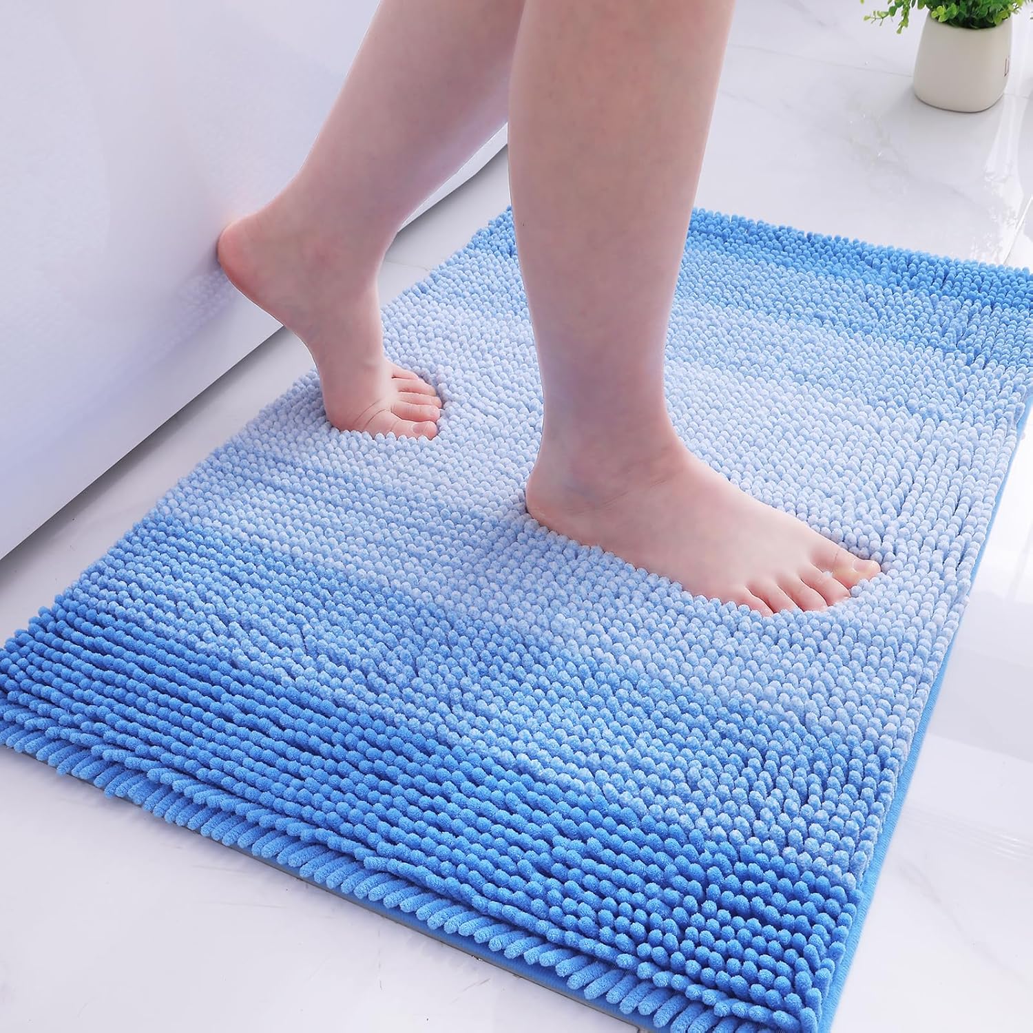 OLANLY Bathroom Rug, Extra Soft Chenille Thick Absorbent