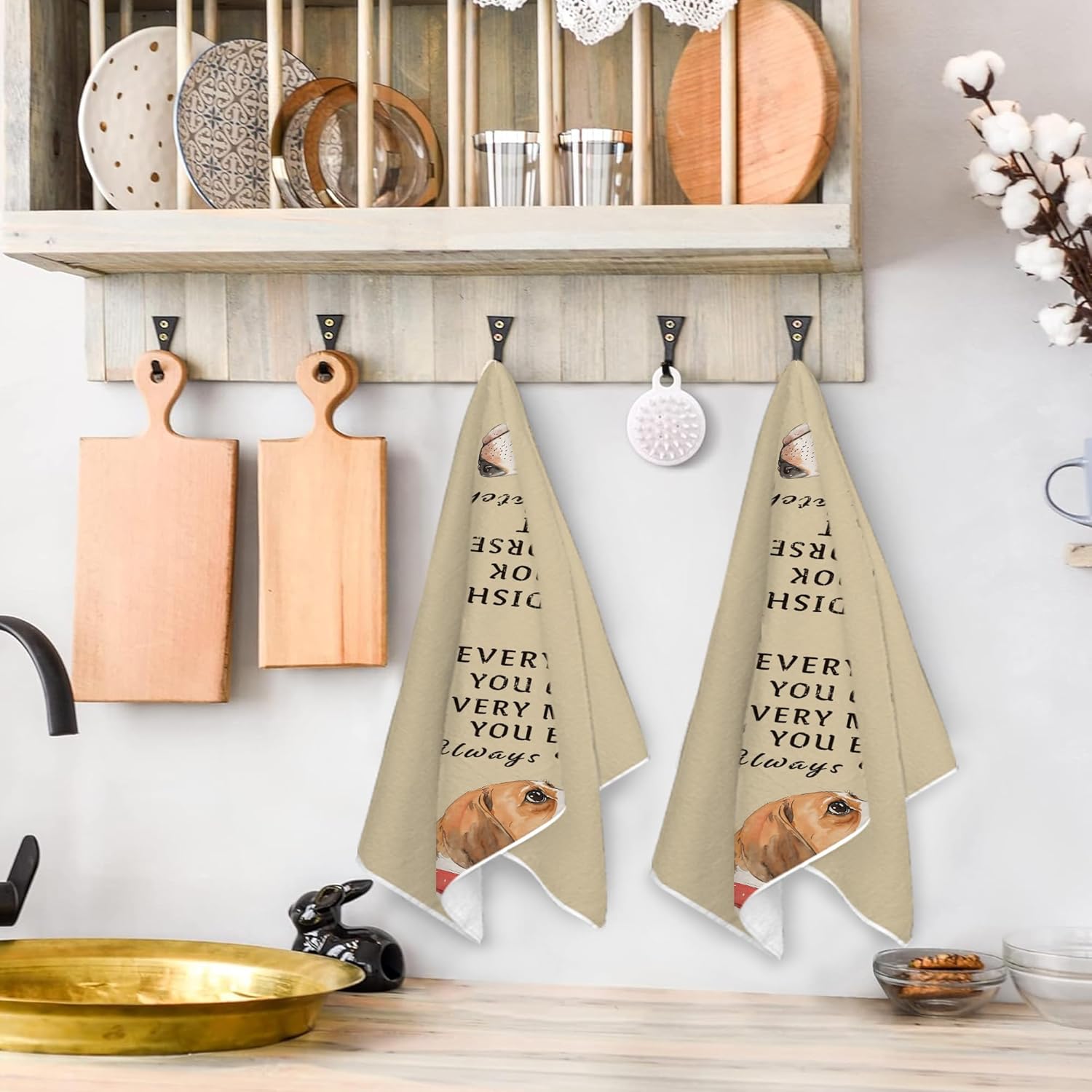 AMM Funny Dog Kitchen Towels Decorative Dish Towels, Dog Mom Gifts for Women Dog Lovers, 16x27 Inch Beagle Dog Dish Cloths Absorbent Soft Microfiber for Kitchen Decor - Image 5